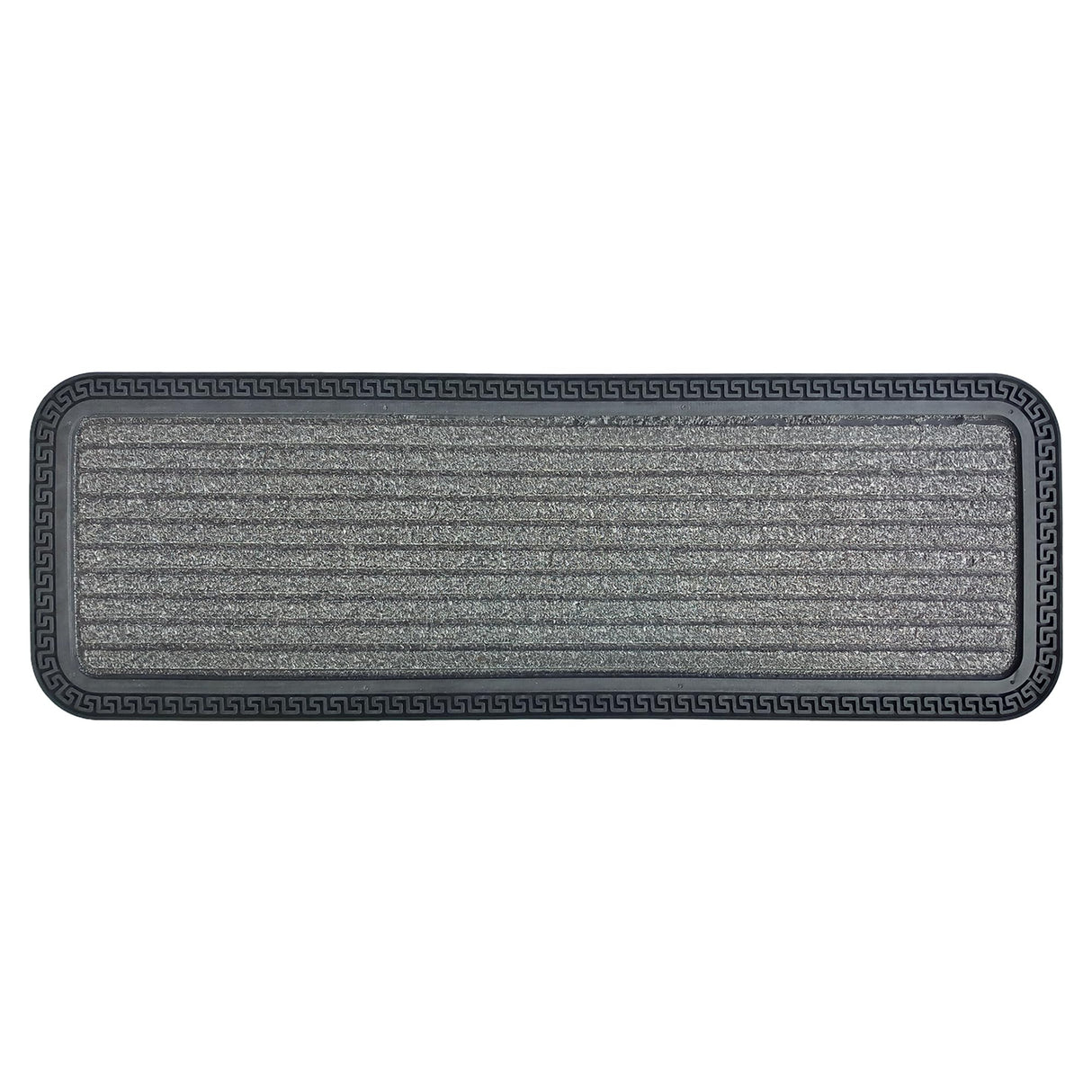 Ottomanson Outdoor Rubber Stair Treads – Ribbed Heavy-Duty Non-Slip Stair Mats – Best Grip on Concrete, Brick & Textured Step – Fastening Recommended for Wooden & RV Steps, Pack of 5