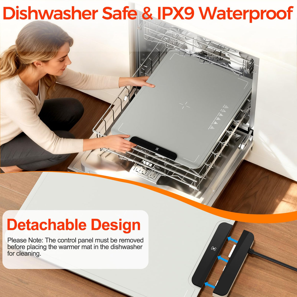 Warming Mat for Food | Dishwasher Friendly,Full-Surface Food Warmer with 6-Mode Adjustable and Timer,Roll-Up & Portable Silicone Food Heating Pad with Child Lock,Electric Warming Tray for Buffet Party