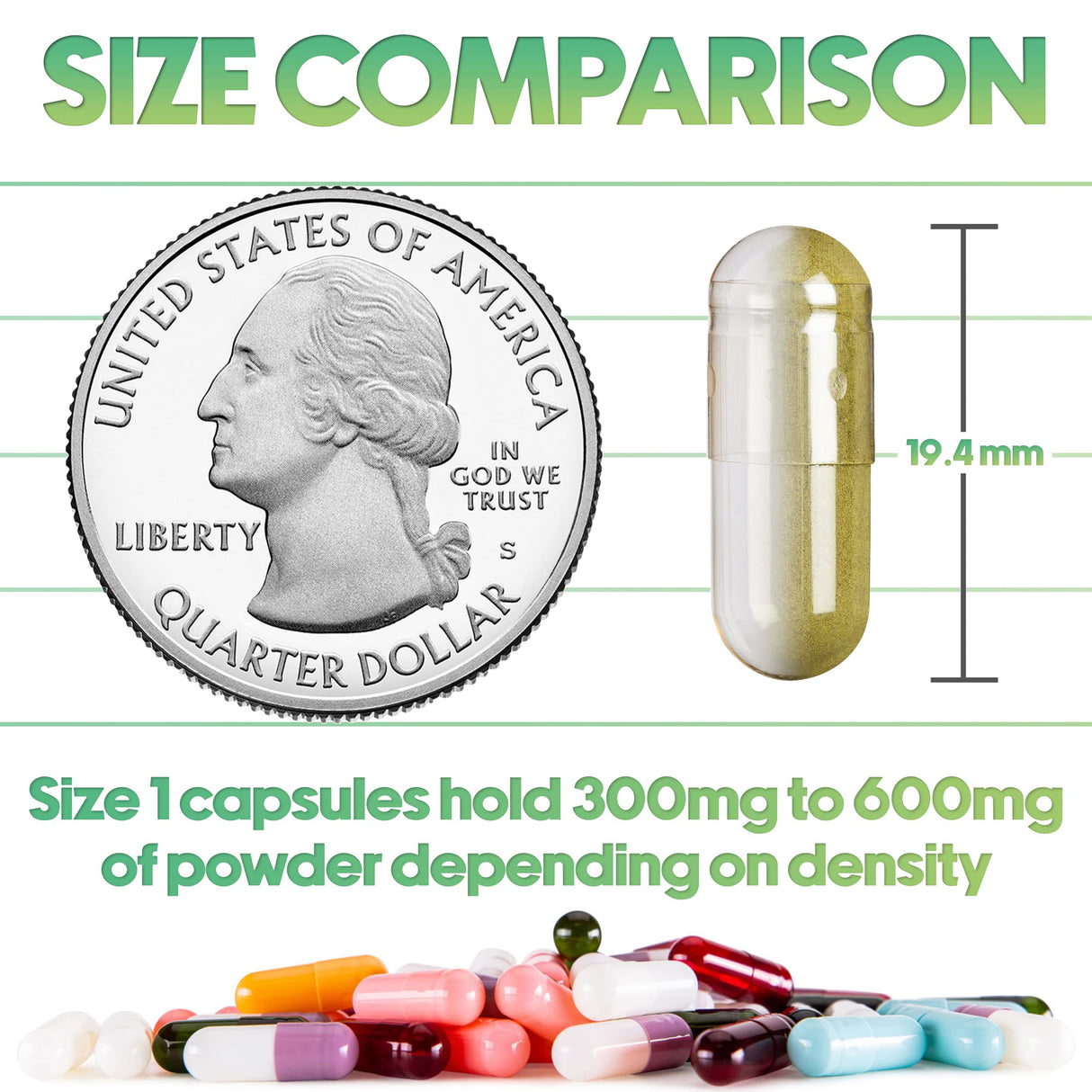 XPRS Nutra Size 1 Empty Capsules - 1000 Count Clear Empty Vegan Capsules - Vegetarian Pills - DIY Vegetable Capsule Filling- Veggie Pill Caps for Do-It-Yourself Supplements