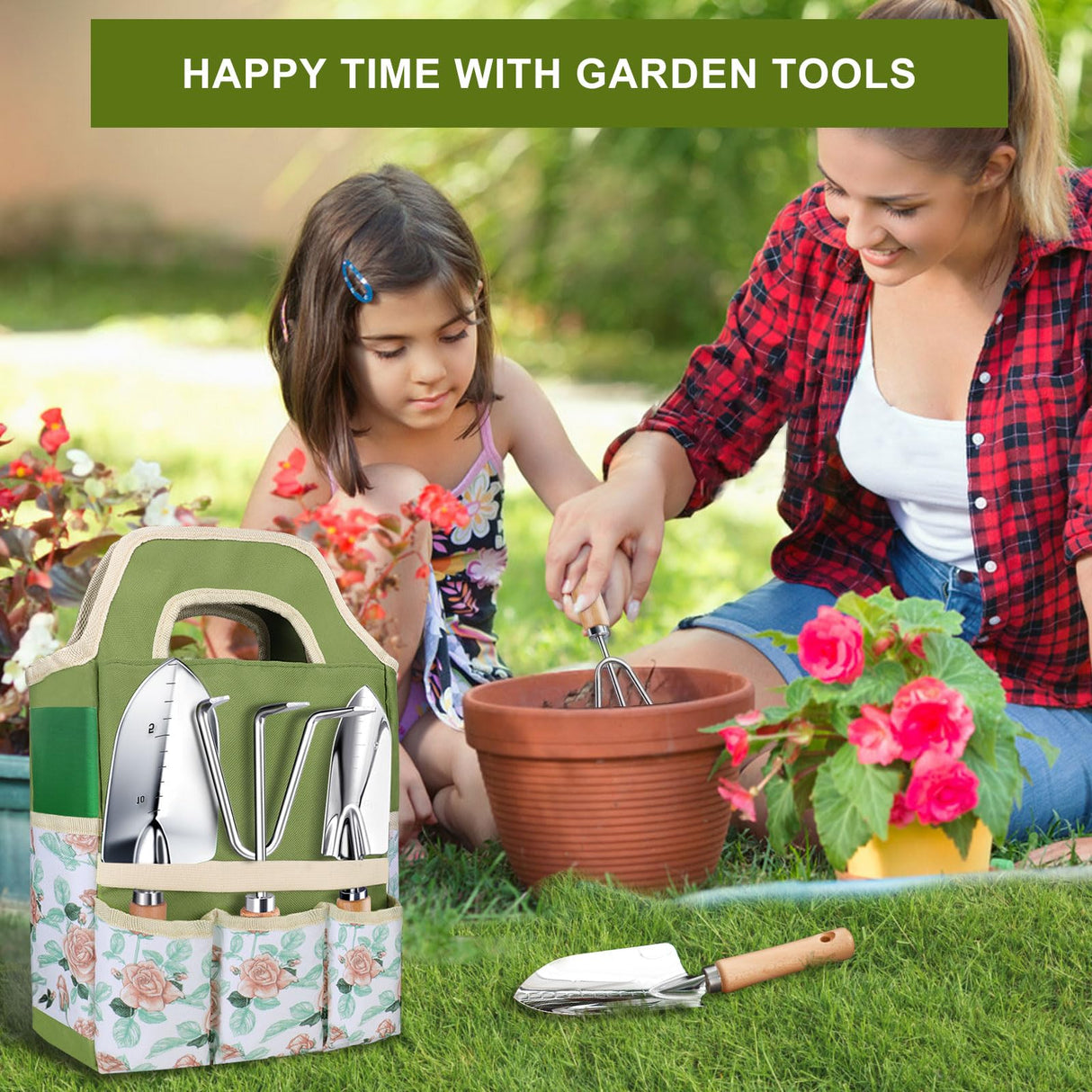 Kynup Gardening Tools, Garden Tools Set-9 Piece Gardening Gift for Women, Gardening Kit Ideal Hand Gardening Spades, Thickened Stainless Steel, Rust-Proof, Garden Supplies, Essentials, Garden Stuff