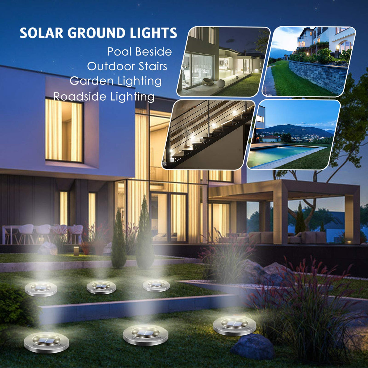 OULONGER Solar Lights Outdoor 16 Pack, Solar Garden Outdoor Waterproof Pathway Lights Bright In-Ground Light Outdoor Lighting Decor for Lawn, Patio, Yard, Driveway, Step and Walkway White Light