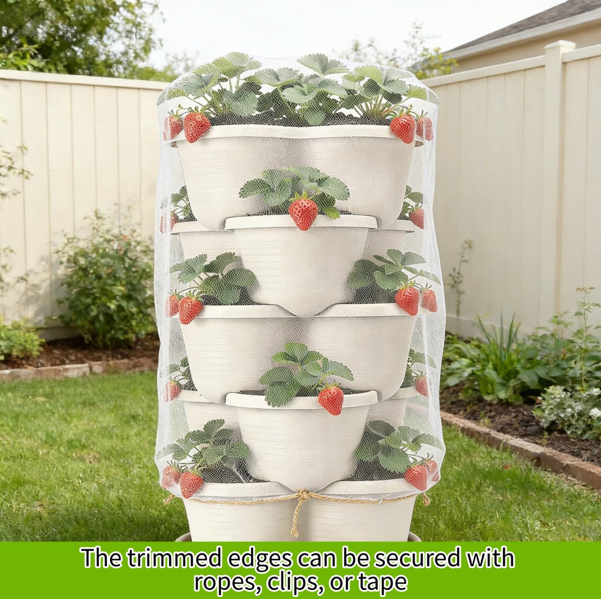13'x32.8' Garden Netting for Strawberry Plants HDPE Fine Strawberry Bird Netting for Raised Bed Row Cover Screen Mesh Net for Fruit Tree Vegetable Flowers Large Area Garden Protection