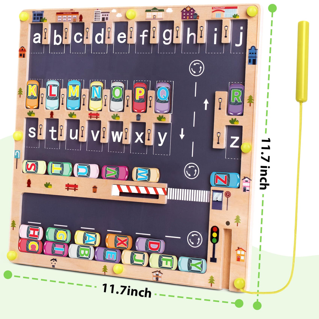 Scuwtocn Wooden Magnetic Alphabet Maze Letter Puzzle, Montessori Fine Motor Skills Toys for Boys Girls 3 4 5 Years Old, ABC Learning Toys for Kids Age 3+, Christmas, Birthday Present