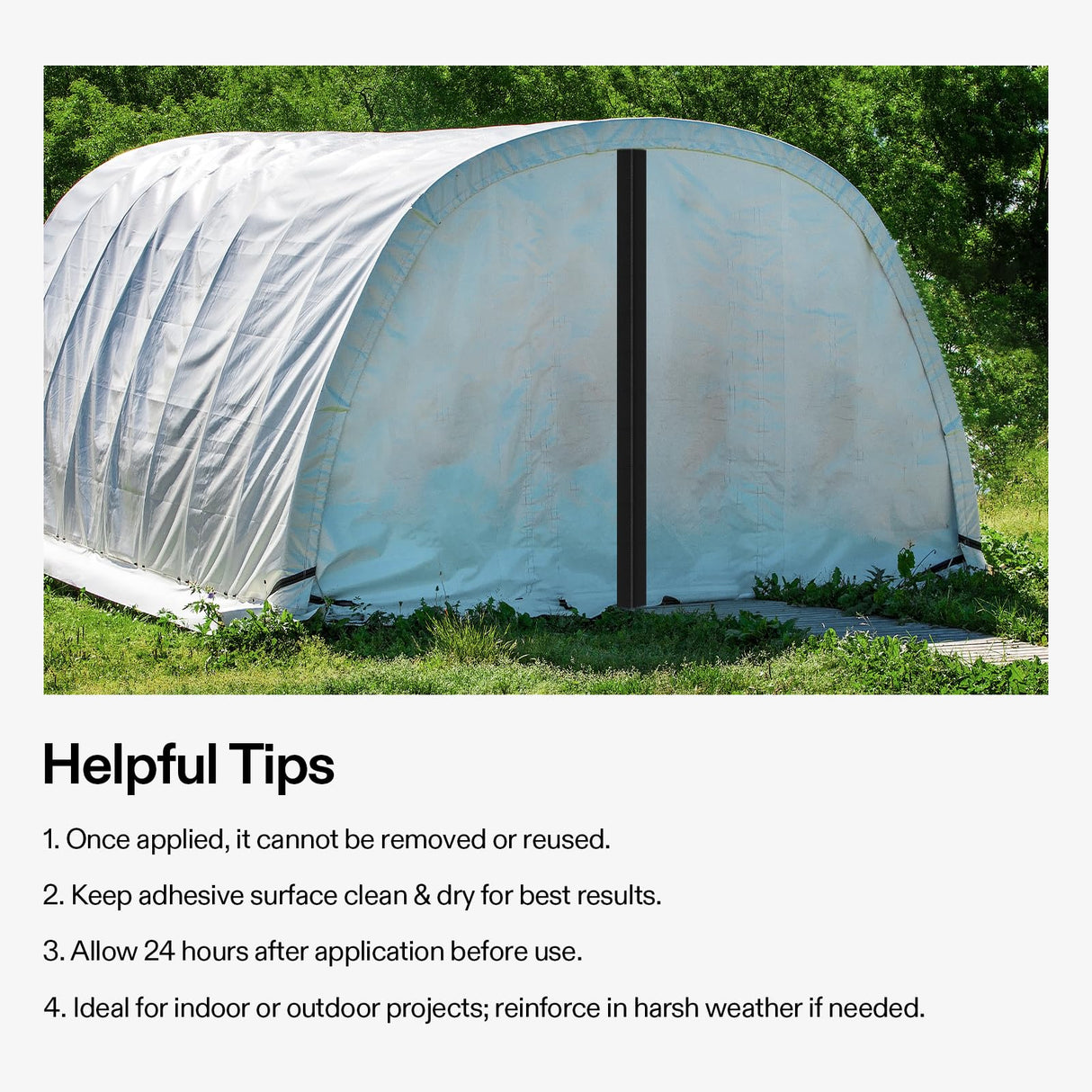 VIVOSUN 2-Pack Self Adhesive Zipper Door for Debris Barriers, 3In. x 7Ft. Peel & Stick, Heavy-Duty & Double-Sided Zipper for Tarp, Greenhouse, Indoor Outdoor Tent, Black