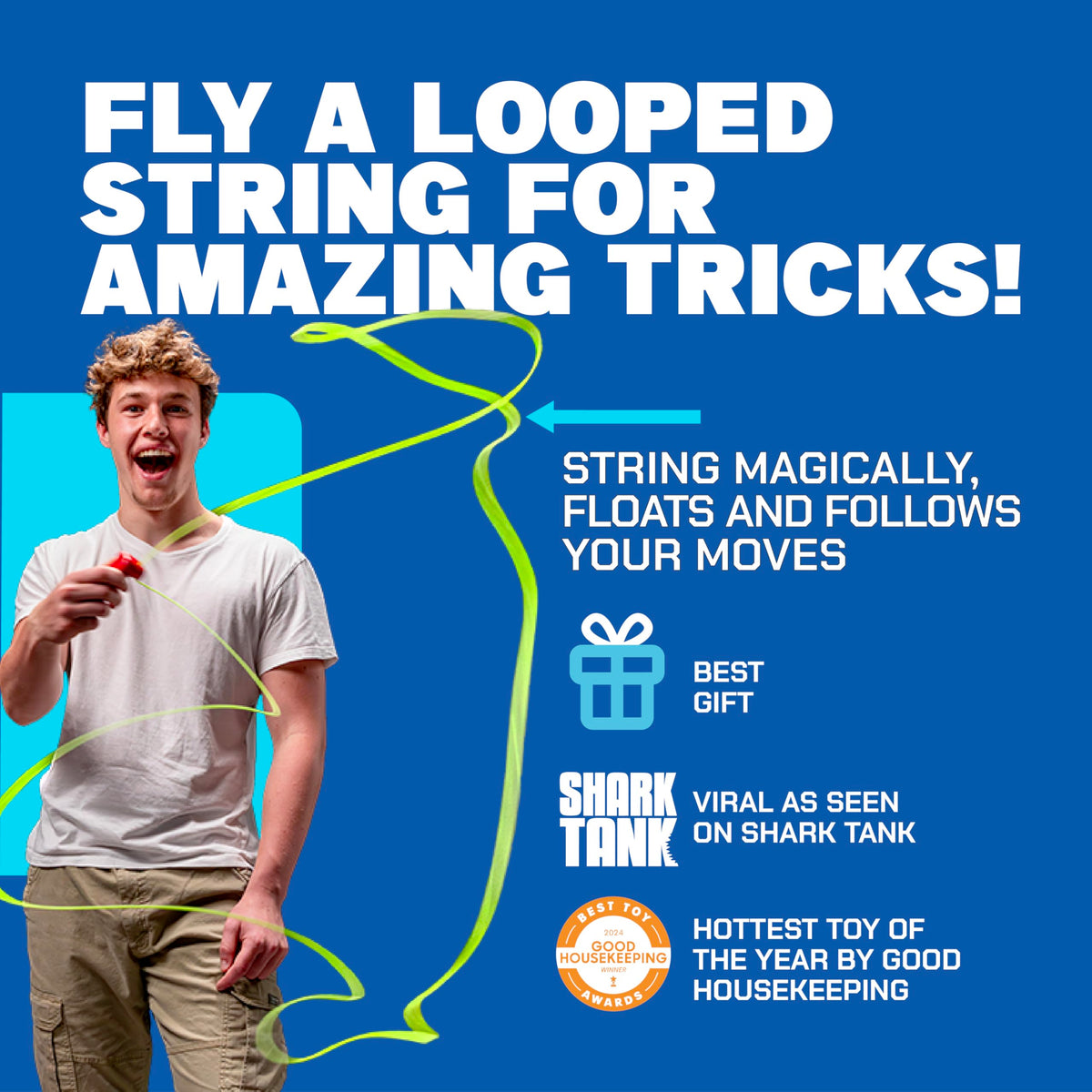 ZipString Original Rope Launcher Toy, Rock'it Red