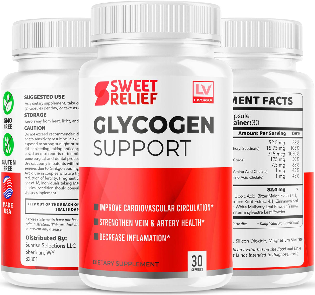 (2 Pack) Sweet Relief Capsules - Official SweetRelief Premium Formula Supplement Pills, Advanced Sweet Relief Glycogen Support Formula for Wellness & Overall Health, 60 Capsules for 2 Months