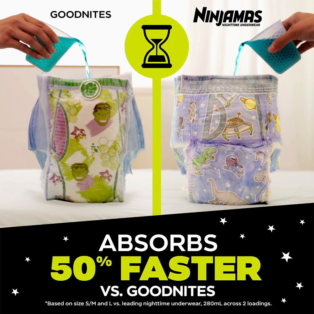Ninjamas Boys Bedwetting Nighttime Underwear, Size L (64-95+ lbs), 34 Count, Overnight Protection, Ultra Absorbent, Hypoallergenic