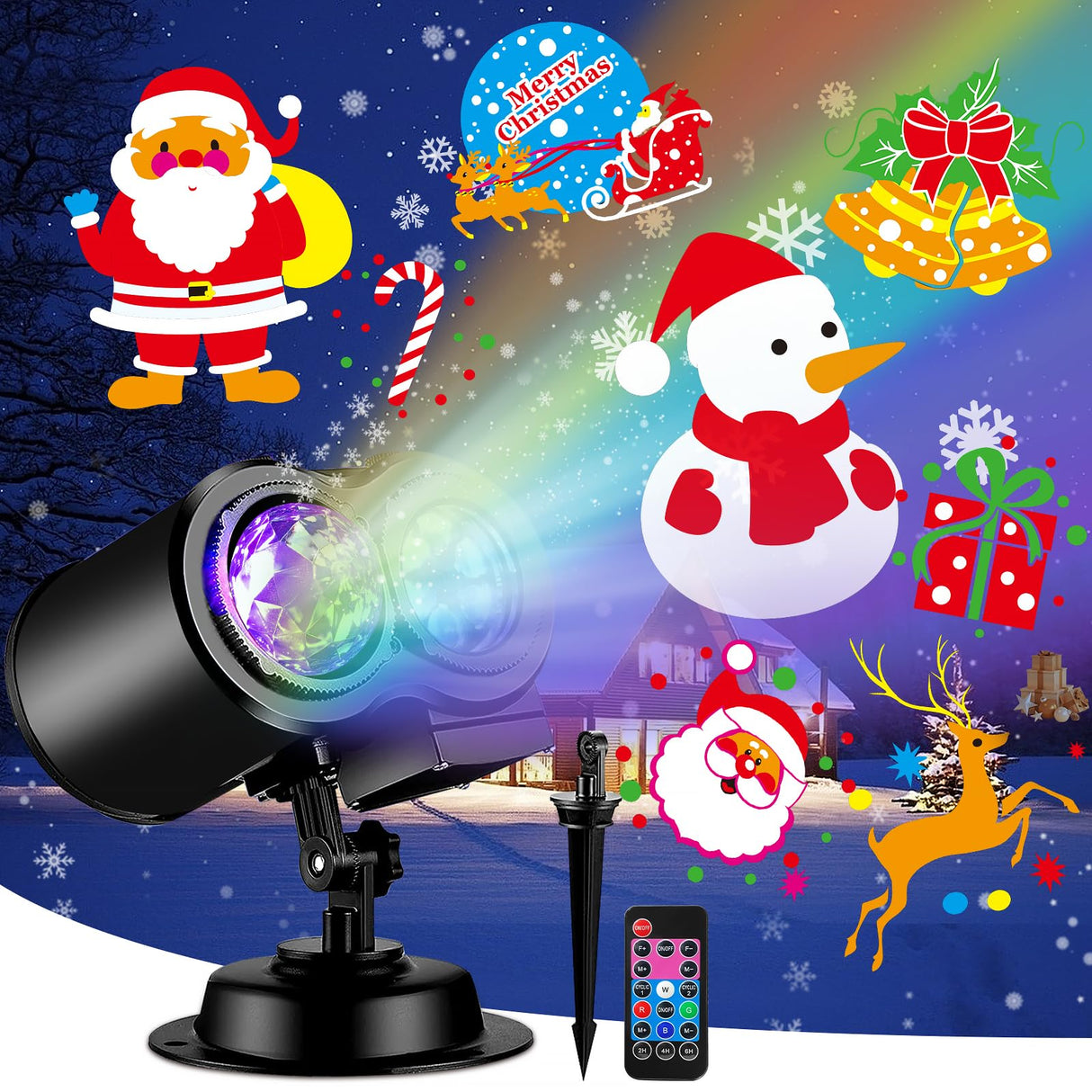 Brighter Christmas Projector Lights Outdoor,2025 Upgrade Holiday Projectors with 19HD Slides (Ocean Wave & Patterns), Weatherproof Christmas,Halloween Projector,Christmas Decorations for Light Show