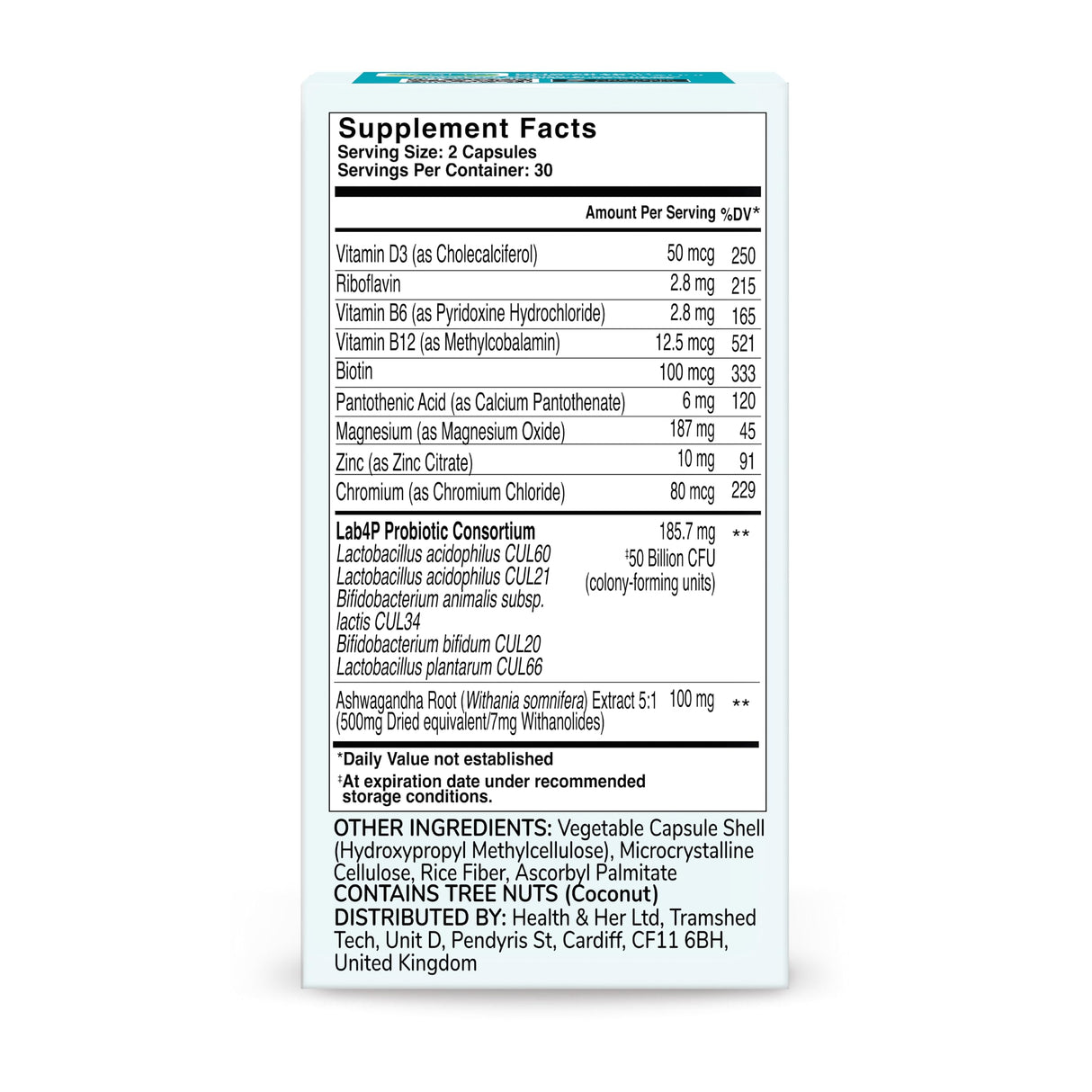 Health & Her Weight Management Probiotics for Women - Perimenopause & Menopause Supplement - Clinically Studied 50bn CFU Probiotics to Support Gut Health, Energy, Mood & Mind, Vegan (60 ct - 1 Month)