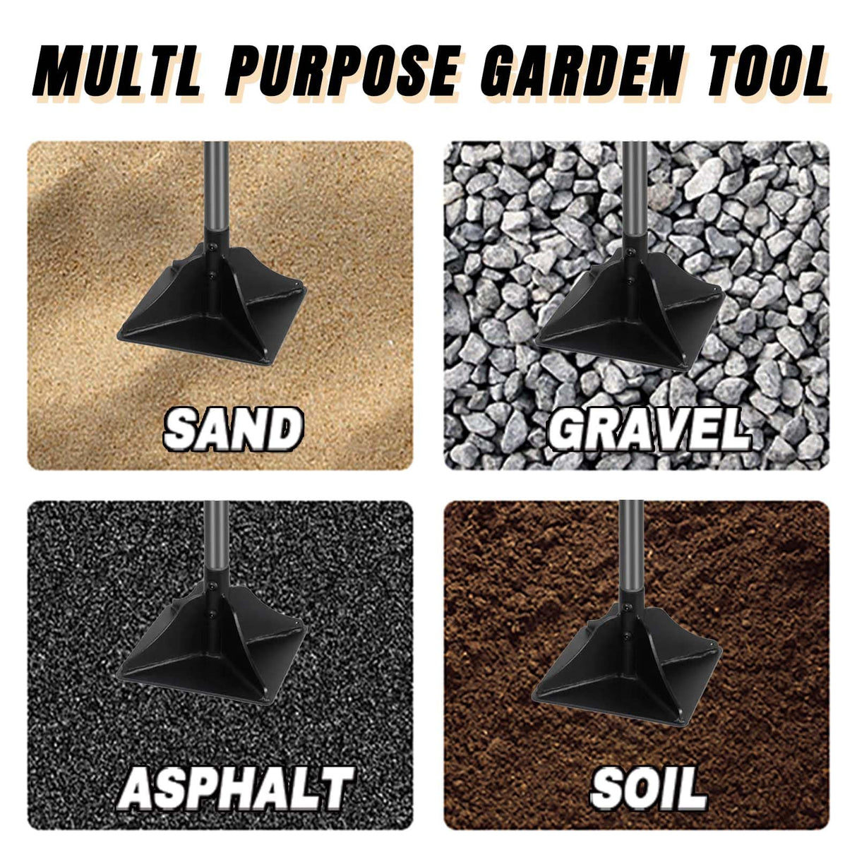 Steel Tamper Tool with 48 inch Handle,10''x10'' Hand Tamper
