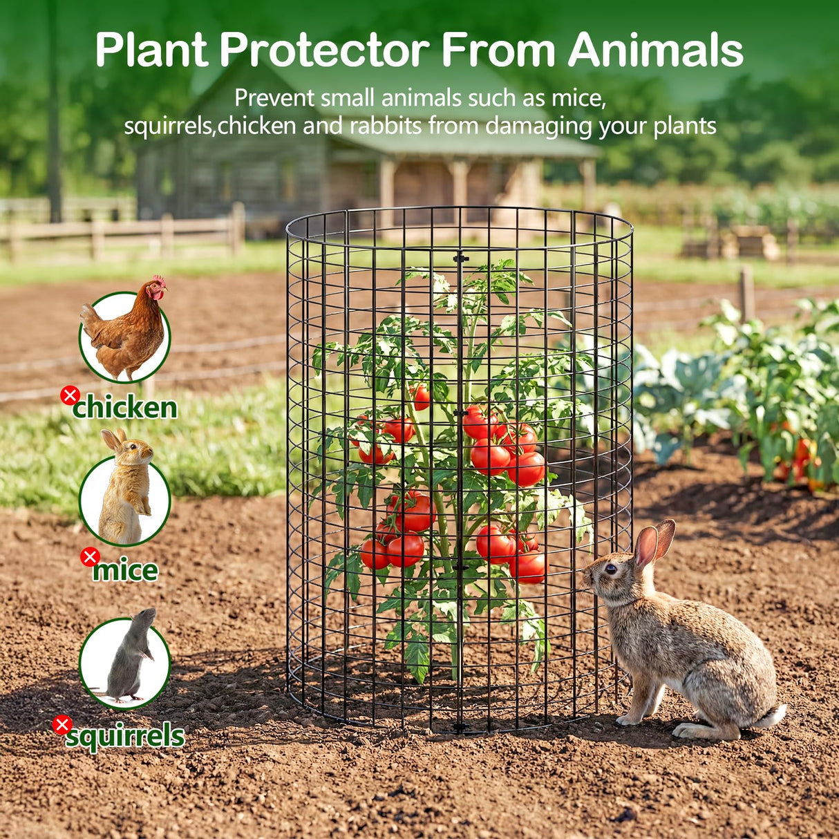 8 Pack Plant Protector from Animals, Wire Mesh Plant Cages for Garden – Sturdy Metal Plant Protectors to Keep Rabbits, Squirrels, and Animals Out – Ideal for Vegetables, Flowers, and Outdoor Plants