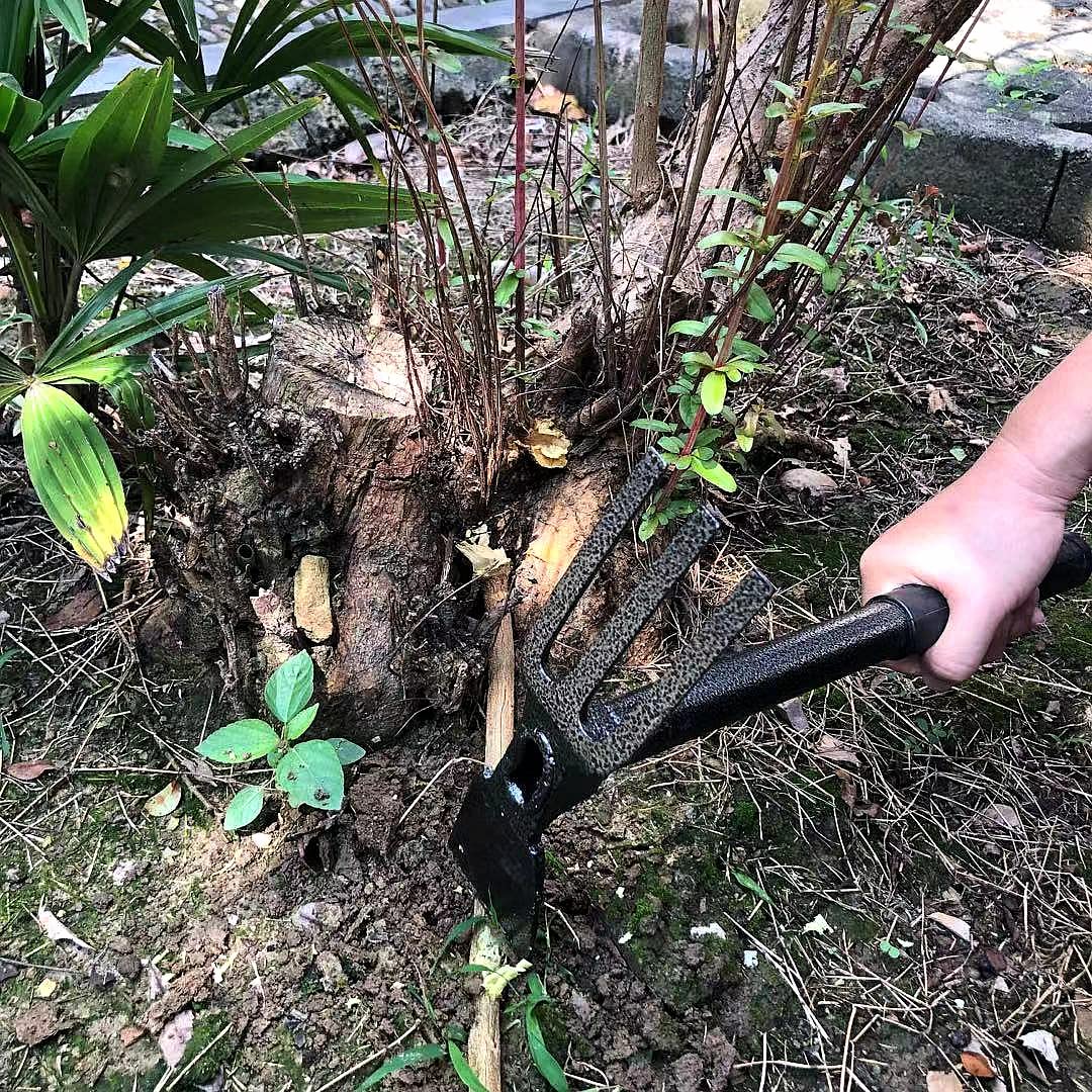 ZOG Garden Big Hand Digger and Hoe Combo Garden Tool,Heavy Duty Hand Tiller,Garden Hoe,Cultivator,Non-Slip Handle & Anti-Rust Head is The Perfect Dual Headed Weeding Tool.(Big)