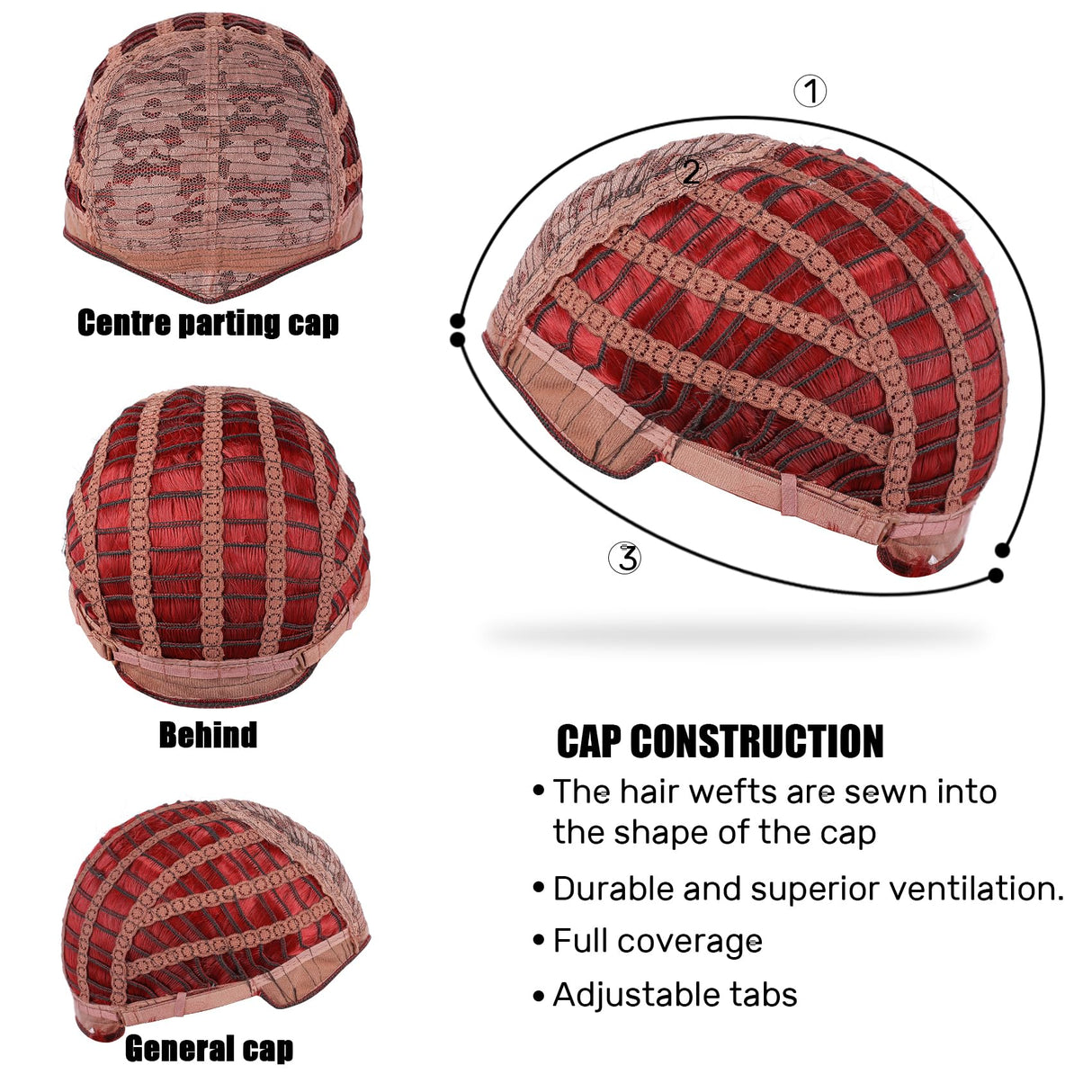 MUPUL Red Queen Wig with Crown Costume Girls Women Two Buns Heat Resistant Synthetic Hair for Halloween Christmas Party