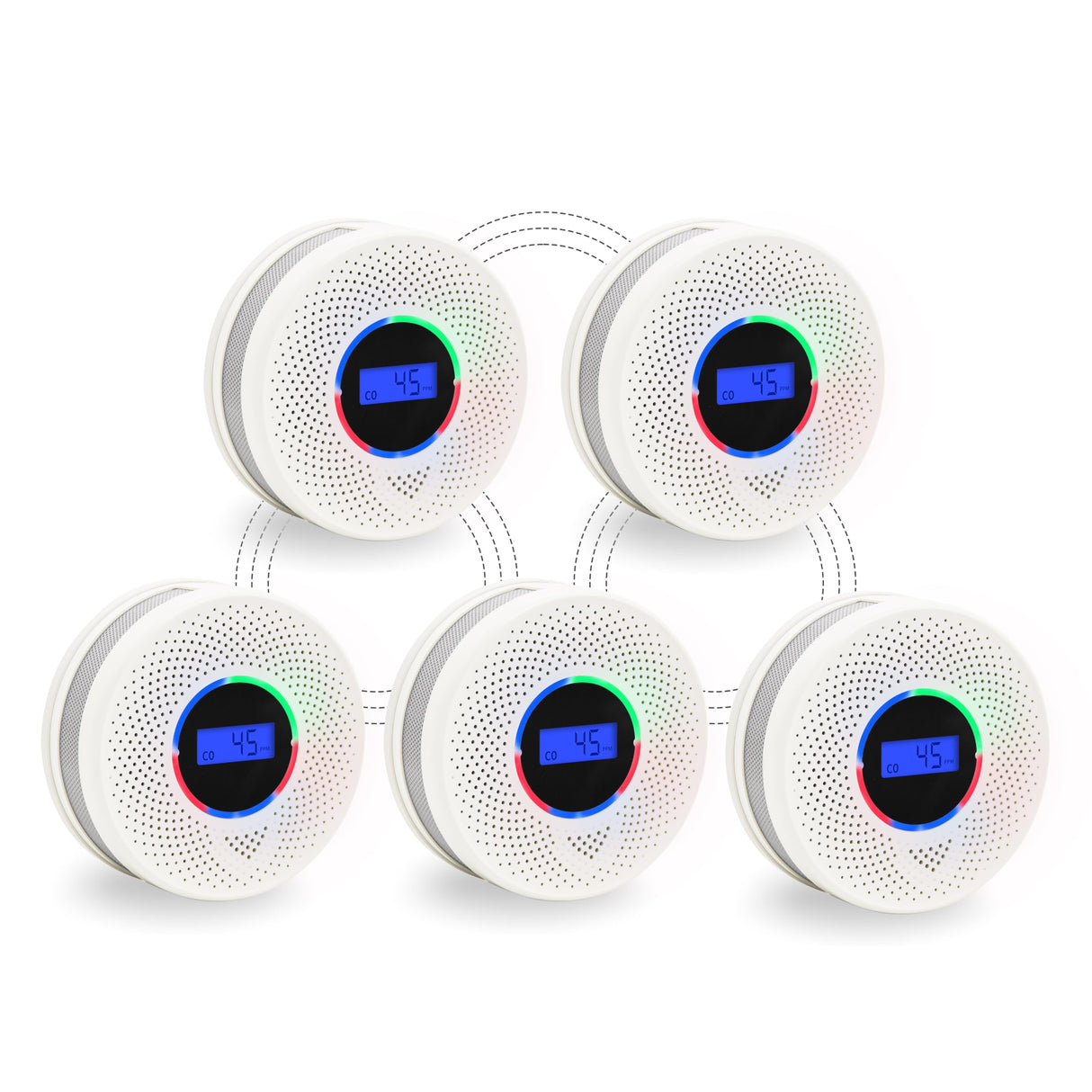 JAEHSKA Upgraded Interlinked Smoke and CO Detector Battery Powered&10-Year Battery Wireless Interconnected Smoke and CO Alarm, Home Fire & CO Safety Protection (Include Battery)(5Pack)