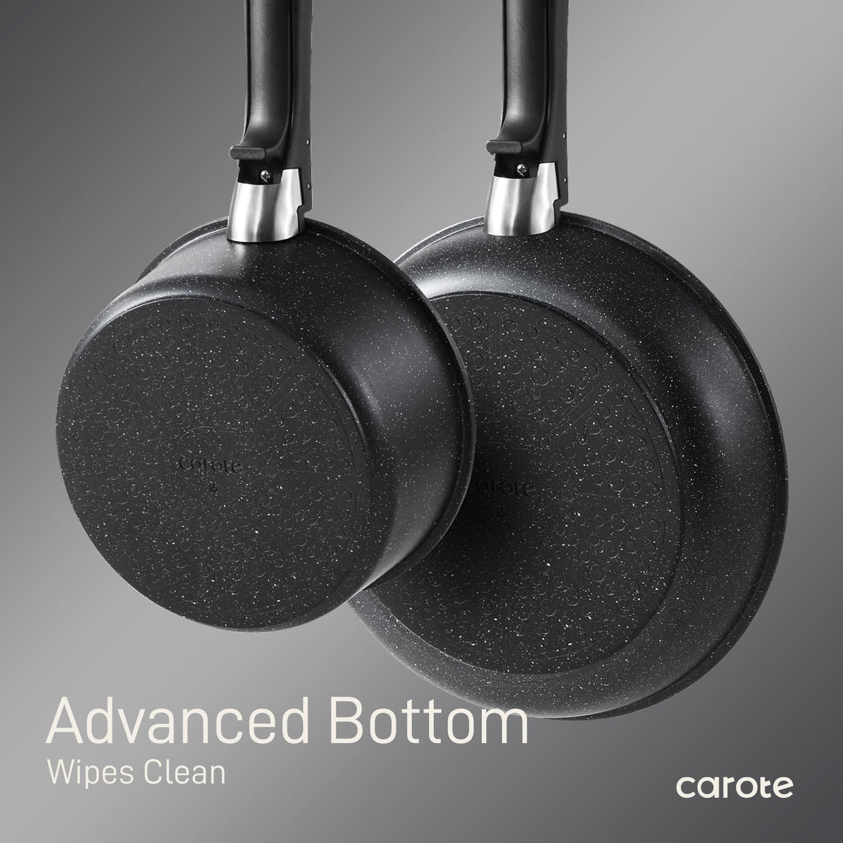 CAROTE 15pcs Pots and Pans Set Non Stick, Cookware Sets, Kitchen Set, Oven/Dishwasher/Fridge Safe, Space Saving Pots Set, Nonstick Set with Versatile Detachable Handle, Induction RV Set