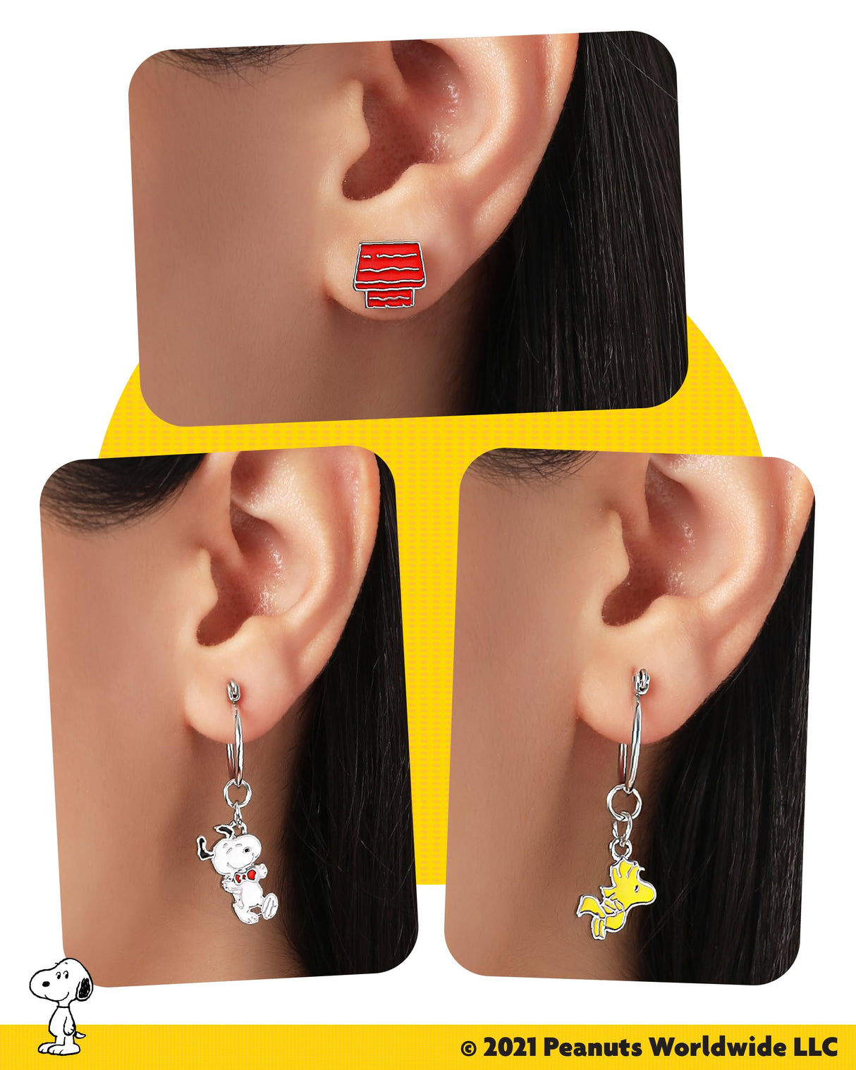 SALLY ROSE Peanuts Woodstock and Snoopy Earrings Pack of 6 Pairs Official