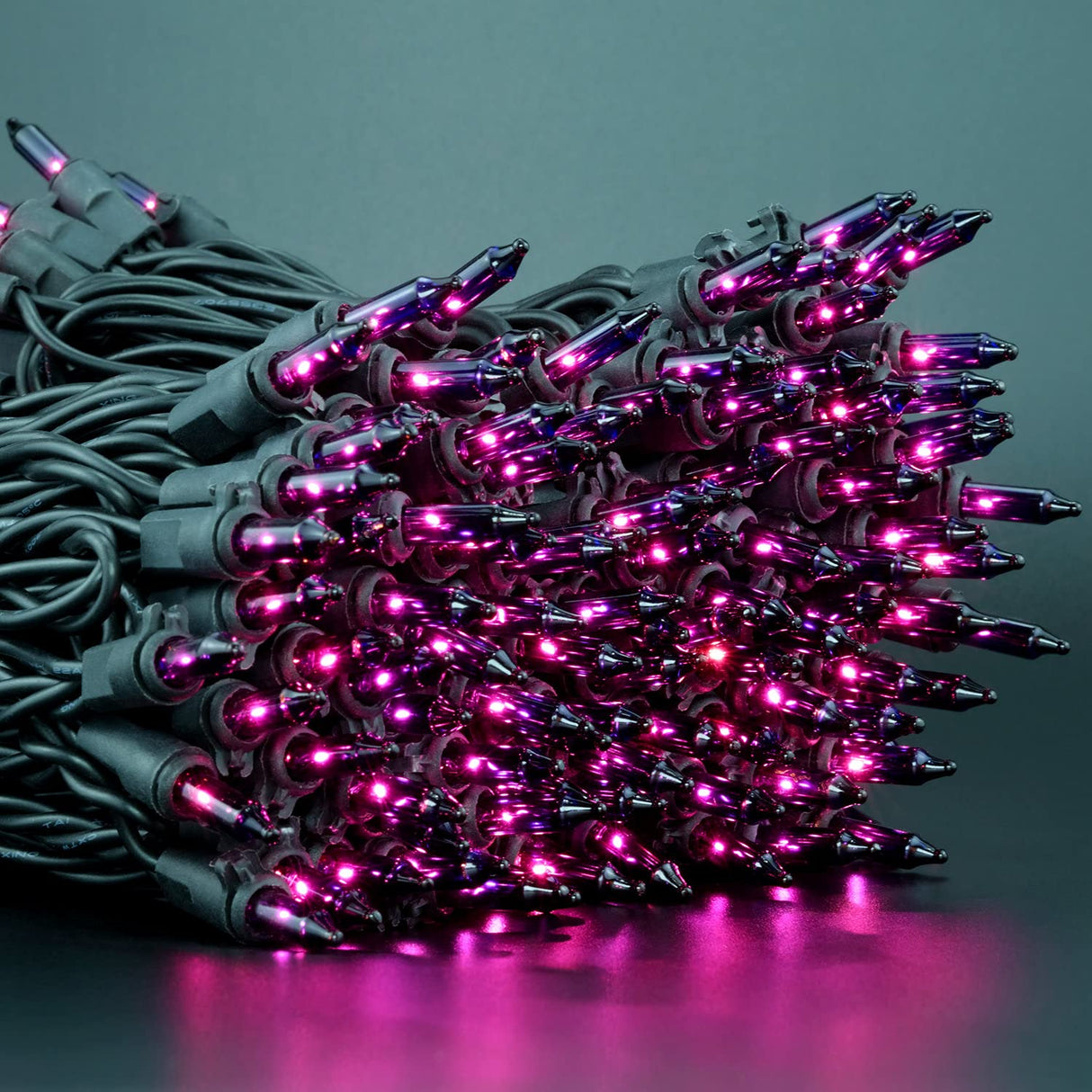 YULETIME 200 Purple Halloween Lights with Black Wire, Pack of 2 Sets 33 ft 100 Count UL Certified Christmas String Lights (Purple)