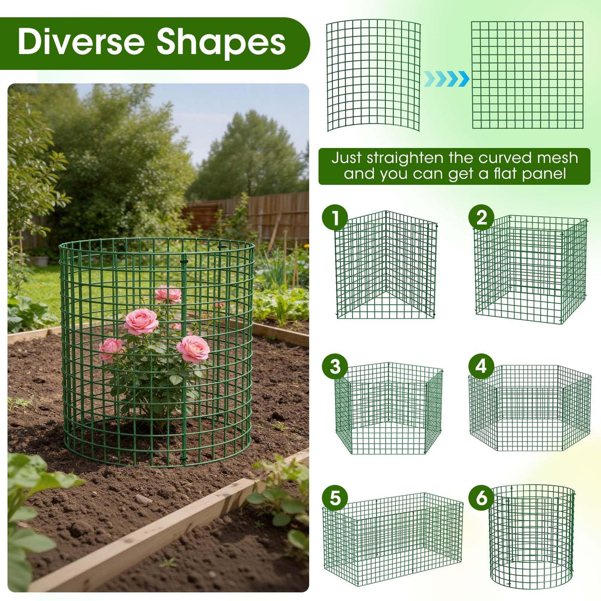 10 Pack Plant Protectors from Animals | 30PCS 13"x13" Metal Wire Mesh Garden Plant Cages for Gardening Supplies | Chicken Wire Cloche Plant Protectors for Rabbits Chickens Ducks