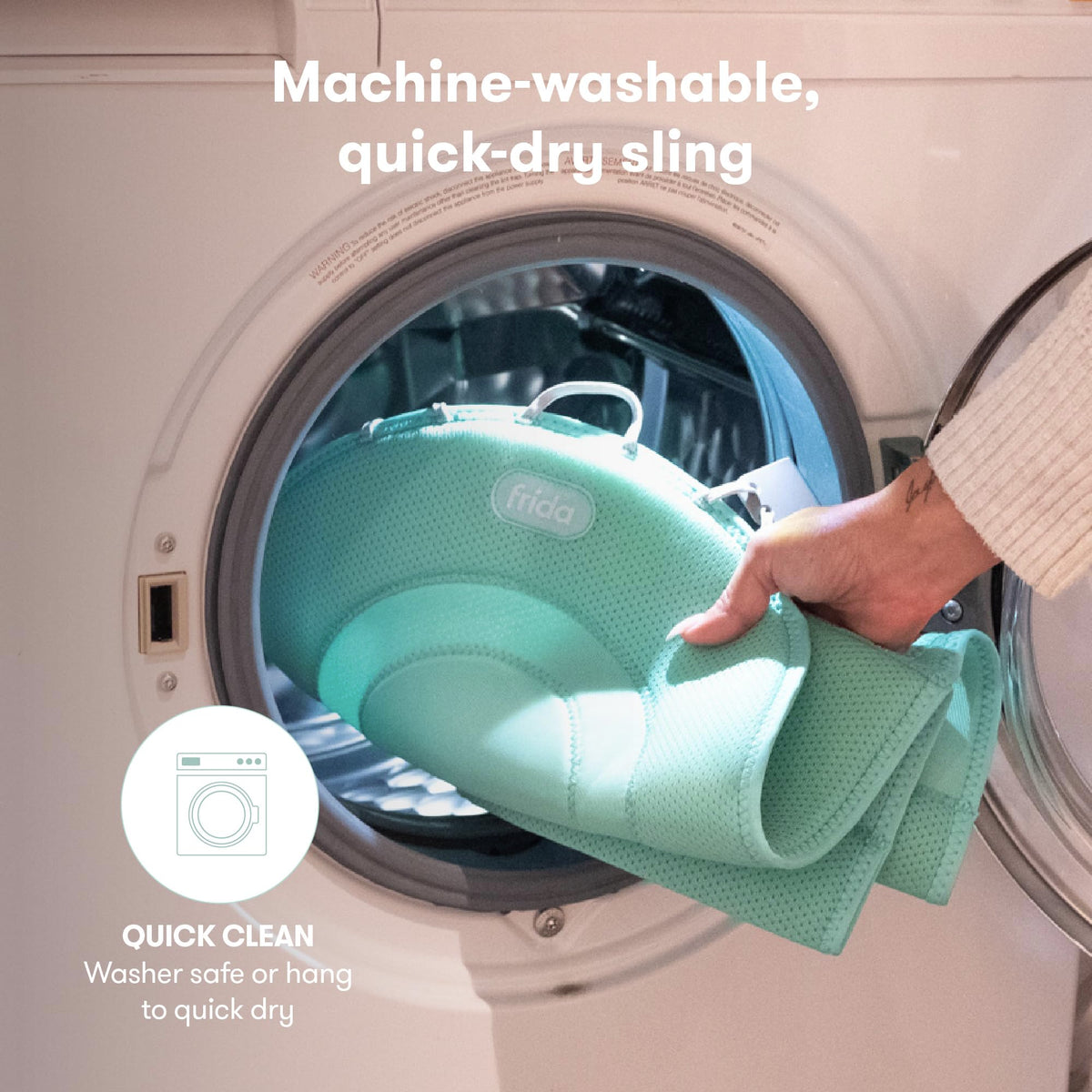 Frida Baby 4-in-1 Grow-with-Me Bathtub for Newborns to Toddler, Plastic, with Removable Seat and Backrest Support - 1 Pack, Green