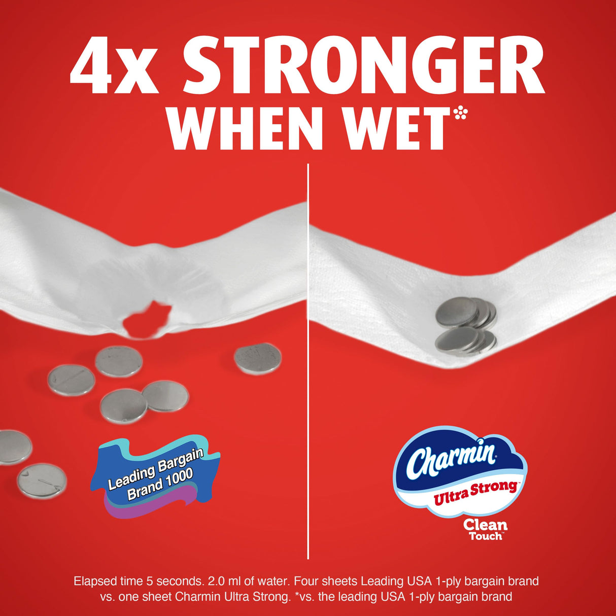 Charmin Ultra Strong Clean Touch Toilet Paper, 18 Family Mega Rolls = 90 Regular Rolls