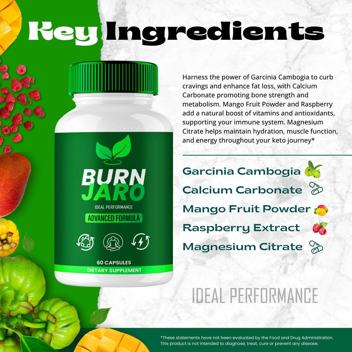 Burn Jaro, BurnJaro Pills, Burn Jarrow Pink Salt, Official BurnJaro Supplement Capsules, Bern Jarrow Advanced Formula Achieve Results, All Natural Energy Cleanse & Detox Support Reviews (60 Capsules)