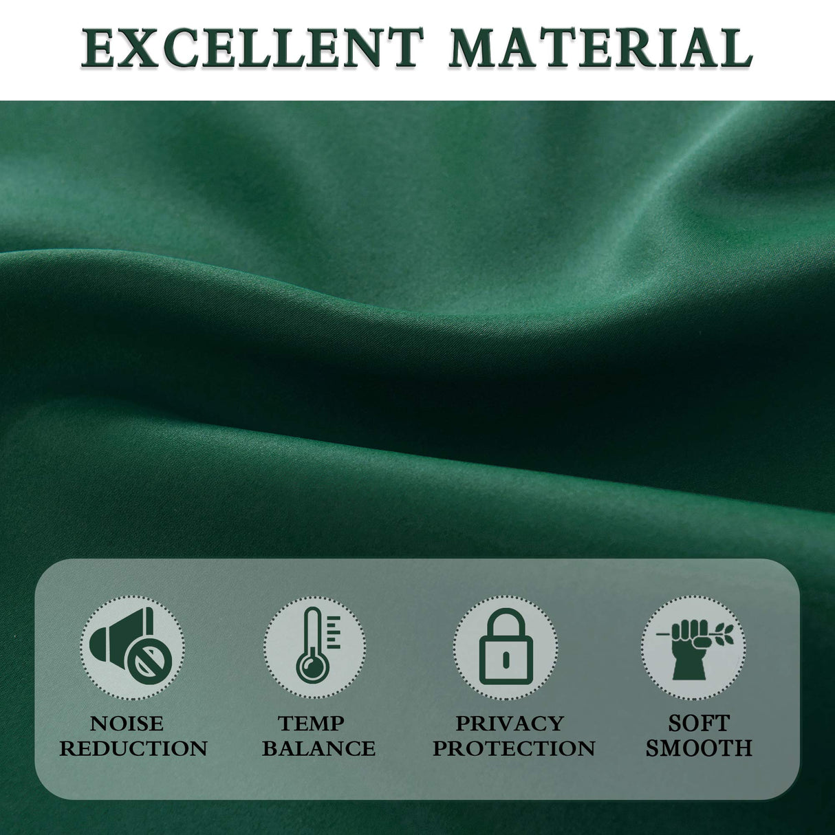 DONREN Christmas Dark Green Blackout Thermal Insulating Window Curtain Panels for Bedroom -Room Darkening 84 inch Length Rod Pocket Drapes for Living Room (Emerald Green,42 x 84 inches Long,2 Panels)