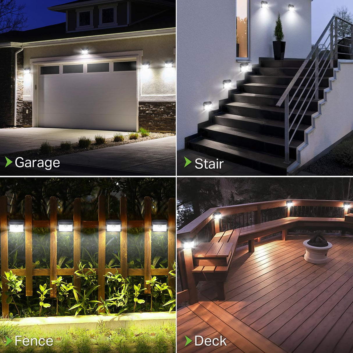 Solar Motion Lights Outdoor, Ultra Bright Solar Fence Lights with Motion Sensor, IP65 Waterproof Security Light 3 Modes, 270ยฐ Lighting Angle, Wall Lights for Deck Patio Fence Garage Door (6 Packs)