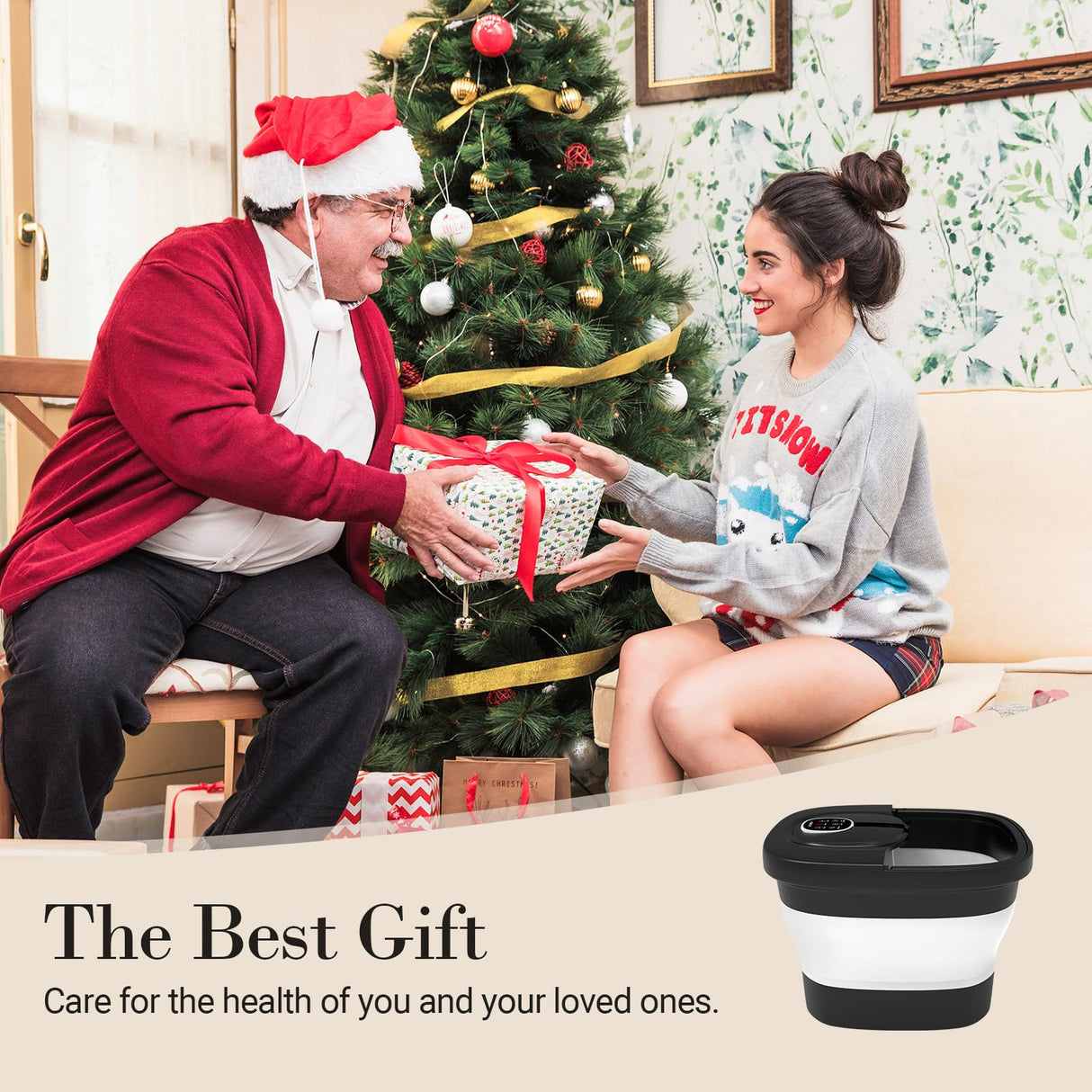 CuPiLo Foot Spa Bath Massager, 2025 Upgraded Foot Bath with Circulation Heat, Motorized Shiatsu Massage Balls, Pedicure Soaking Tub with Waves, Remote, Handle, Feet Stress Relief, Gifts