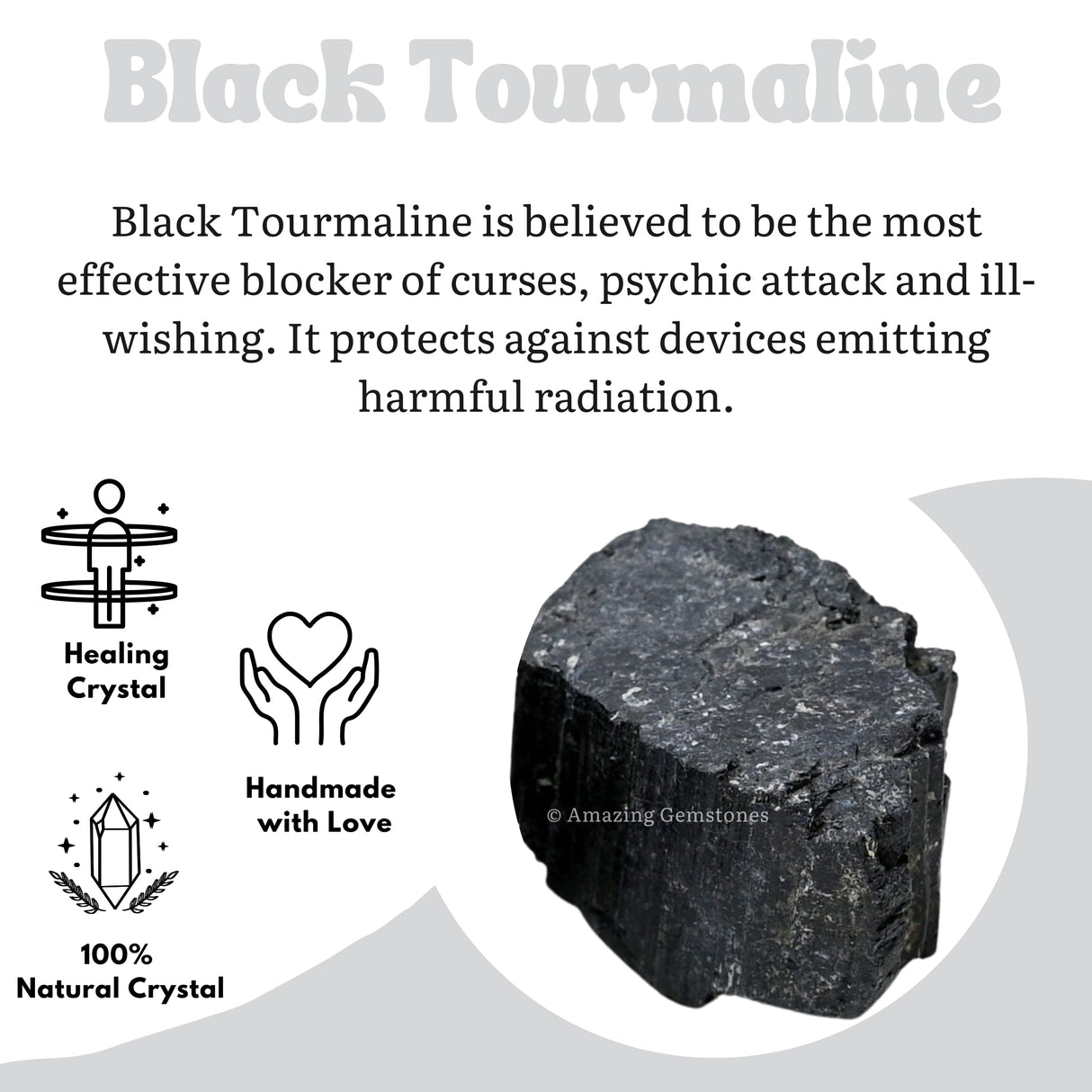 Amazing Gemstone Black Tourmaline Crystals Rough Stone in Bulk, 1lb Large Pieces Turmalina Negra Piedra Originales, Large Black Tourmaline Crystal Healing Stones for Protection
