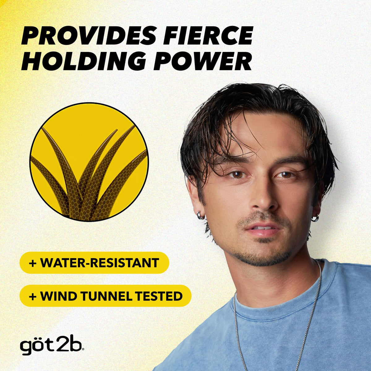 Got2B Glued Styling Spiking Hair Gel, 6 oz tubes - 2 + Travel 1.25 oz tube