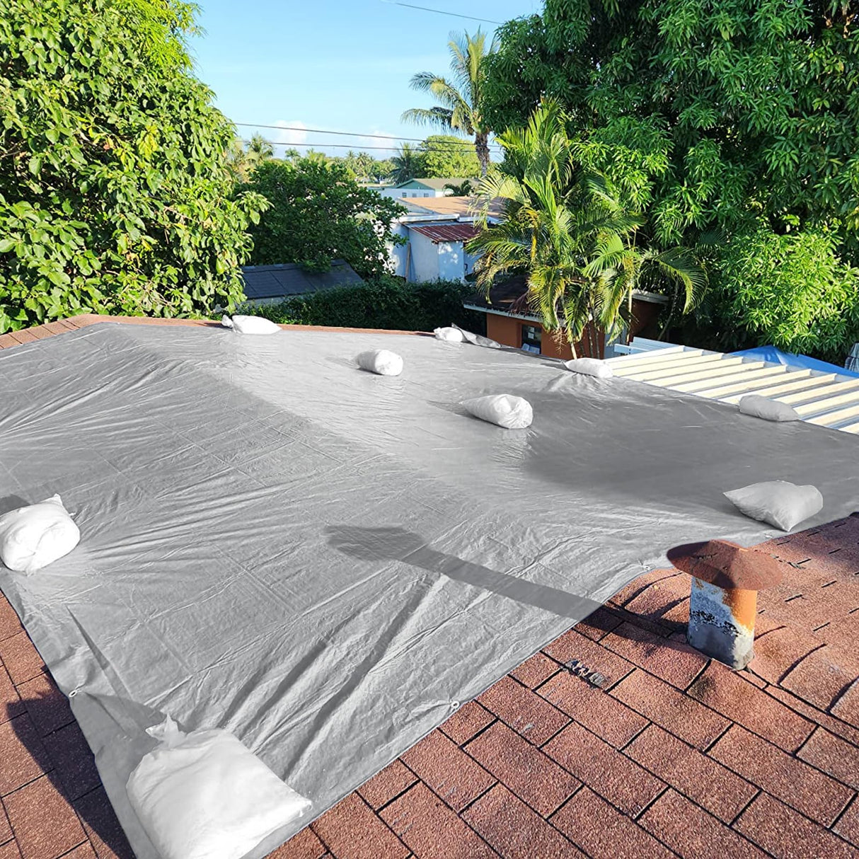 Tarps Heavy Duty Waterproof 10x12 FT,Sliver 12 Mil Large Tarps with Grommets and Reinforced Edges,UV Resistant,Tear&Fade Resistant,Finished for Outdoors Patio Boat,Roof,Camping,10x12 FT