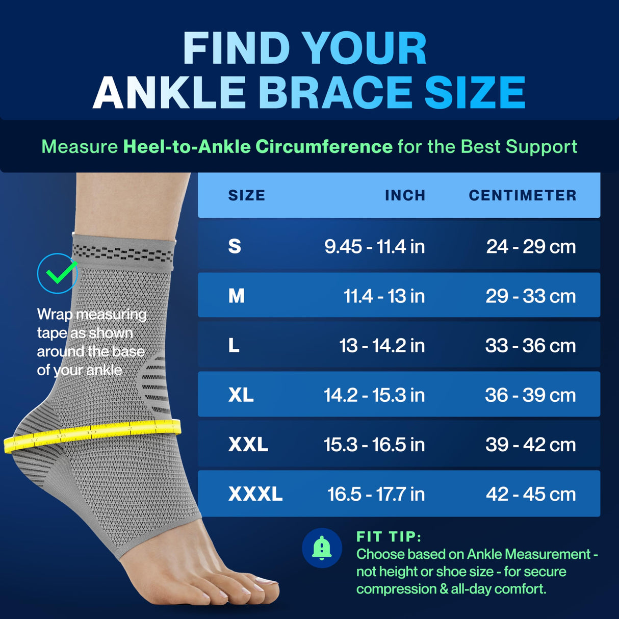 Modvel Foot & Ankle Brace Socks for Sprained Ankle Compression Sleeve - Plantar Fasciitis Relief Brace, Foot Support for pain Women & Men - Tendonitis & Arthritis Feet Sleeve, Stabilizing Ankles Wrap