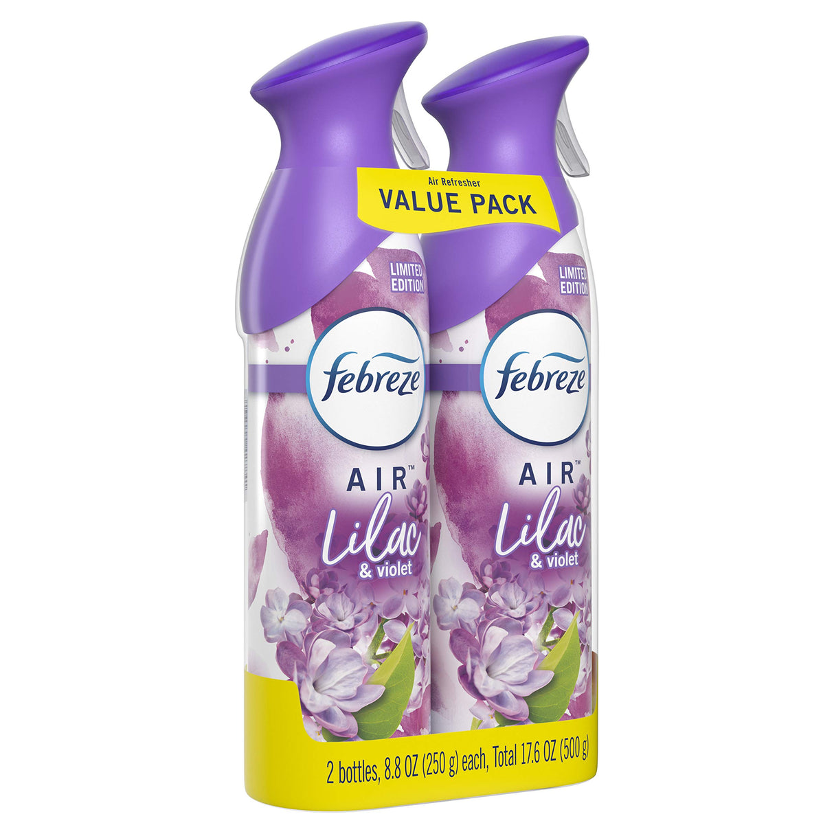 Febreze Air Odor-Eliminating Air Freshener, Lilac & Violet, 2 Ct, 8.8 Fl Oz Each (17.6 oz Total)