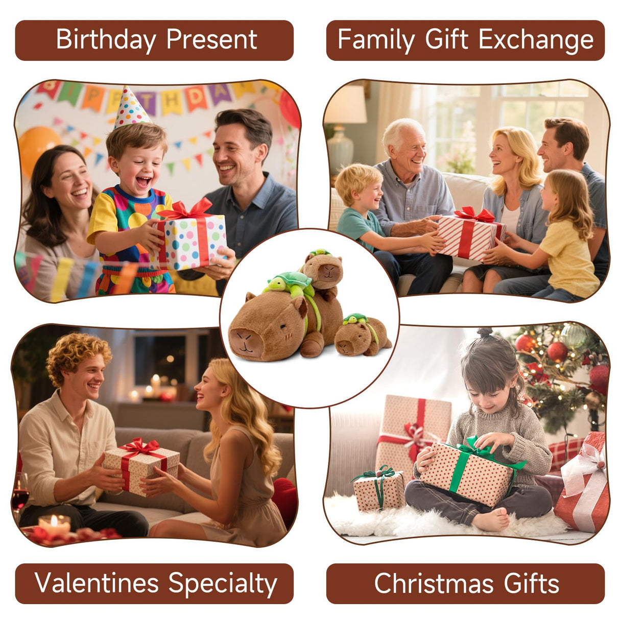 SQEQE Weighted Stuffed Animals Capybara with Turtle Backpack, Weighted Capybara Plush, Cute Plushies Pillow Toy for Bed Time, Christmas & Valentines Gift 23.6 Inch 3.8 Lbs