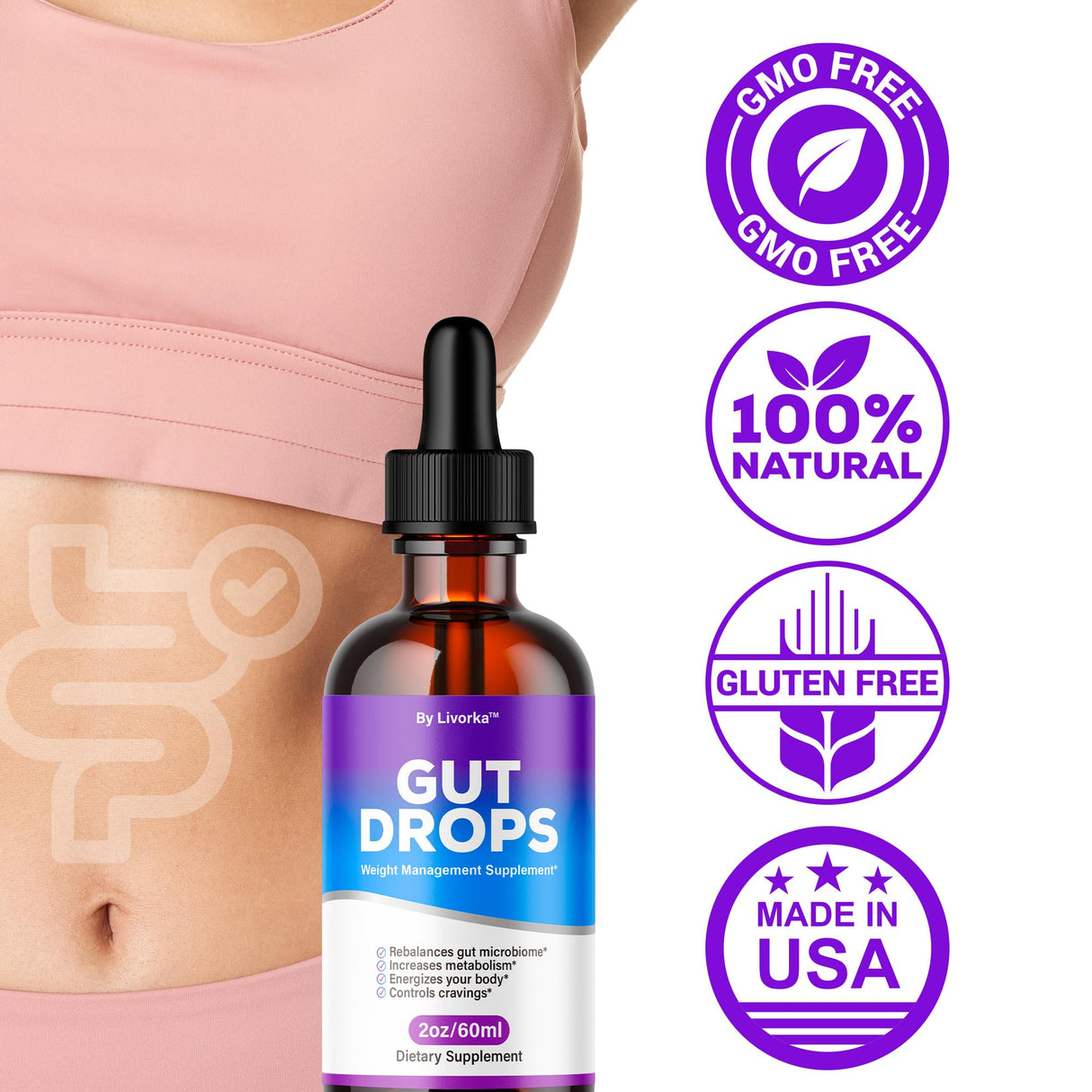 (3 Pack) Gut Drops - Official Gutdrop Supplement Premium Formula, Gutdrops All Natural Liquid Support Advanced Formula Healthy Drops Reviews, Gutdrops Healthy Gut Support, 3 Bottles for 3 Months