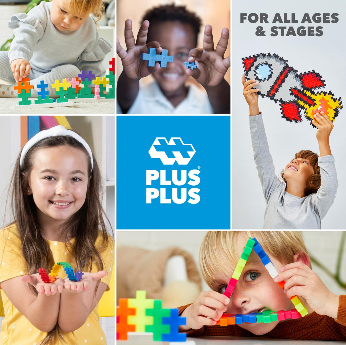 PLUS PLUS 240 Piece Basic Mix - Mini Waffle Blocks, Classroom Must Haves