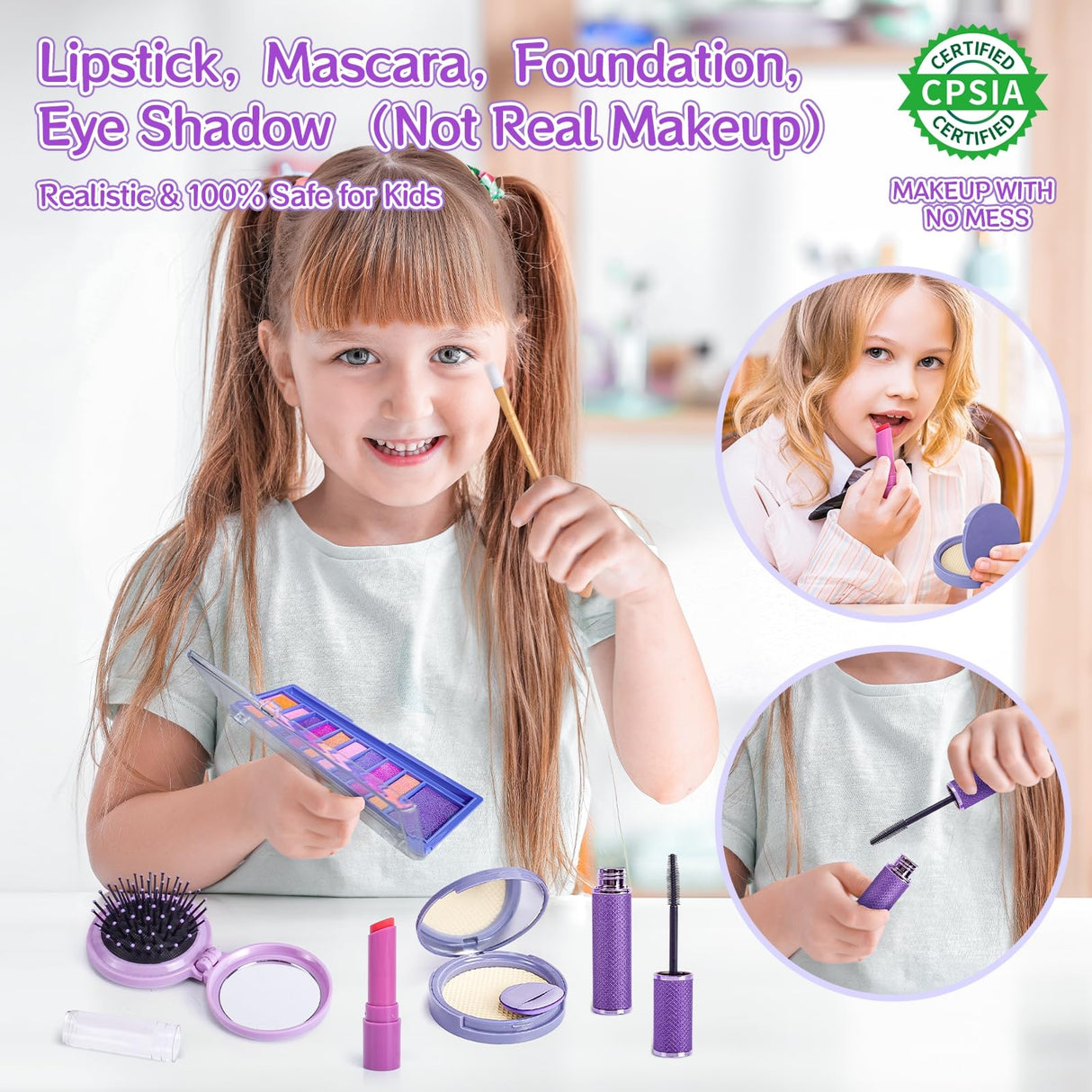 Little Girl Purse Accessories, My First Purse Set - Play Makeup Princess Plush Diary Unicorn Eye Mask Wallet Phone Pretend Credit Cards Kids Pretend Play Christmas Toy Gift for Girl Age 3+