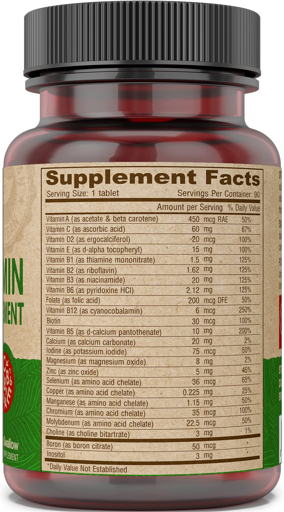 DEVA Vegan Iron-Free Multivitamin & Mineral Supplement 2-Pack, Vitamin C, D2, E & B-Complex, Biotin, 90 Tiny Tablets Each