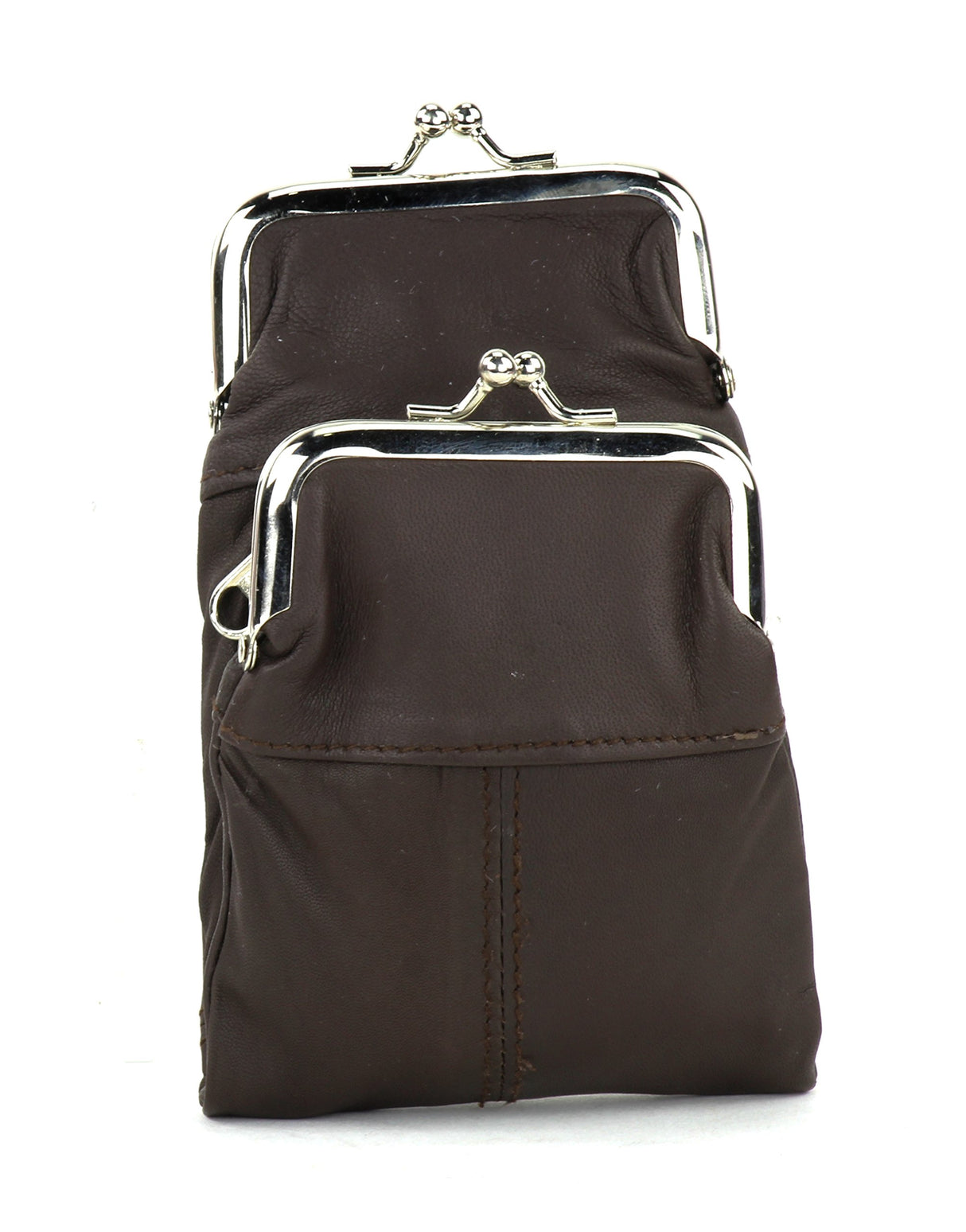 Leather Impressions Sturdy Cigarette Case - Make a Fashion Statement with The Elegant Cigarette Holder Featuring Dual Twist Clasp and a Zipper Pocket, Classic Long-Lasting Lighter Holder (Brown)