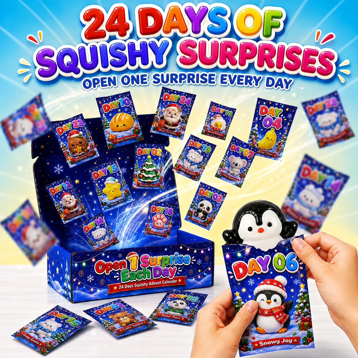 2026 Christmas Kawaii Squishy Advent Calendar for Kids