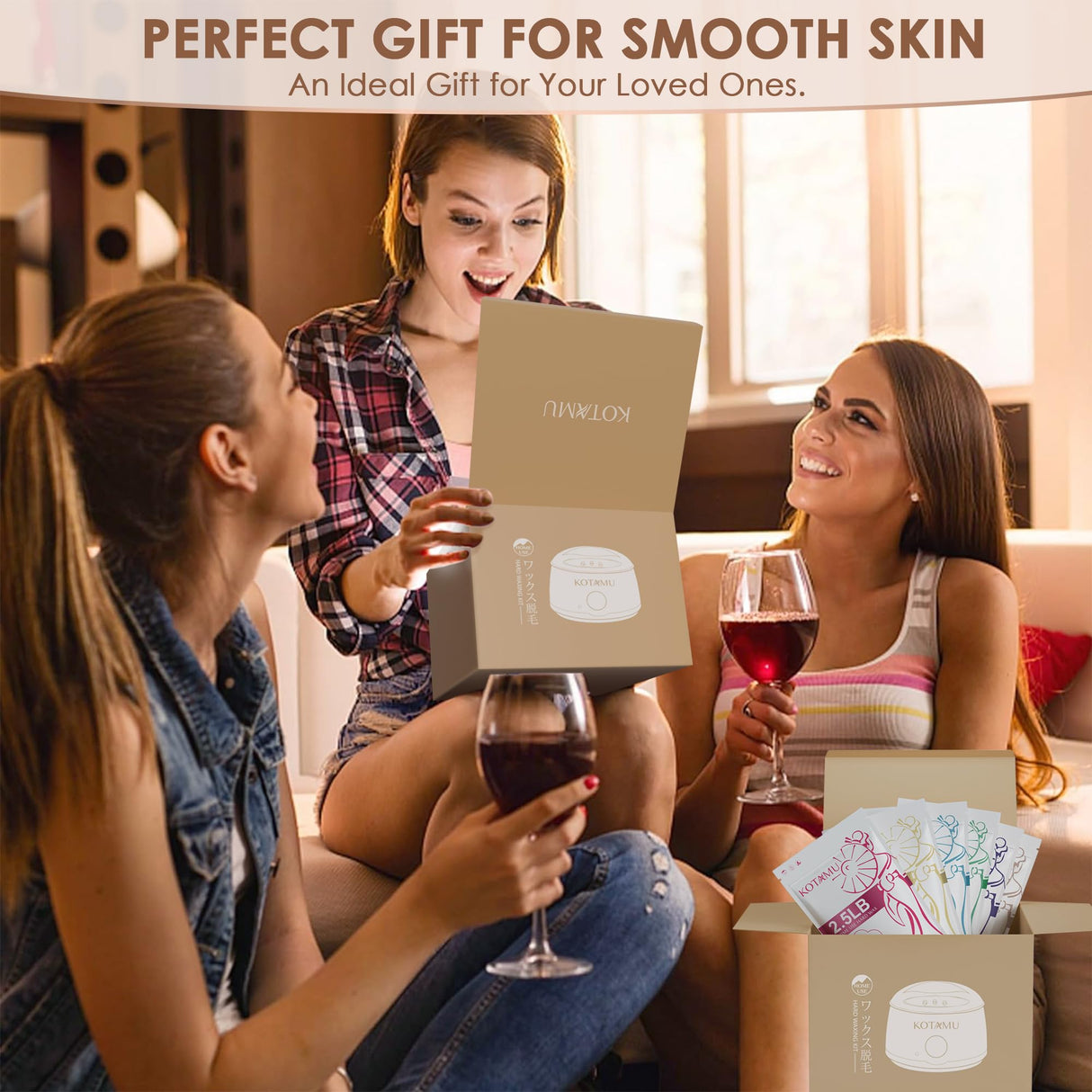 KOTAMU Waxing Kit for Women & Men, Professional Wax Warmer for Hair Removal with Silicone Pot, Wax Kit for Coarse Thick Fine Fuzzy Hair & Sensitive Skin, Waxing Warmer for Home Salon Use