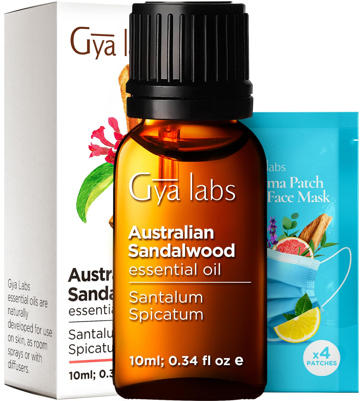 Gya Labs Australian Sandalwood Essential Oil for Skin & Hair - 0.34 Fl Oz - 100% Pure Natural Australian Sandalwood Oil for Diffuser, Aromatherapy Use & Candle Making - Warm Woodsy Scent