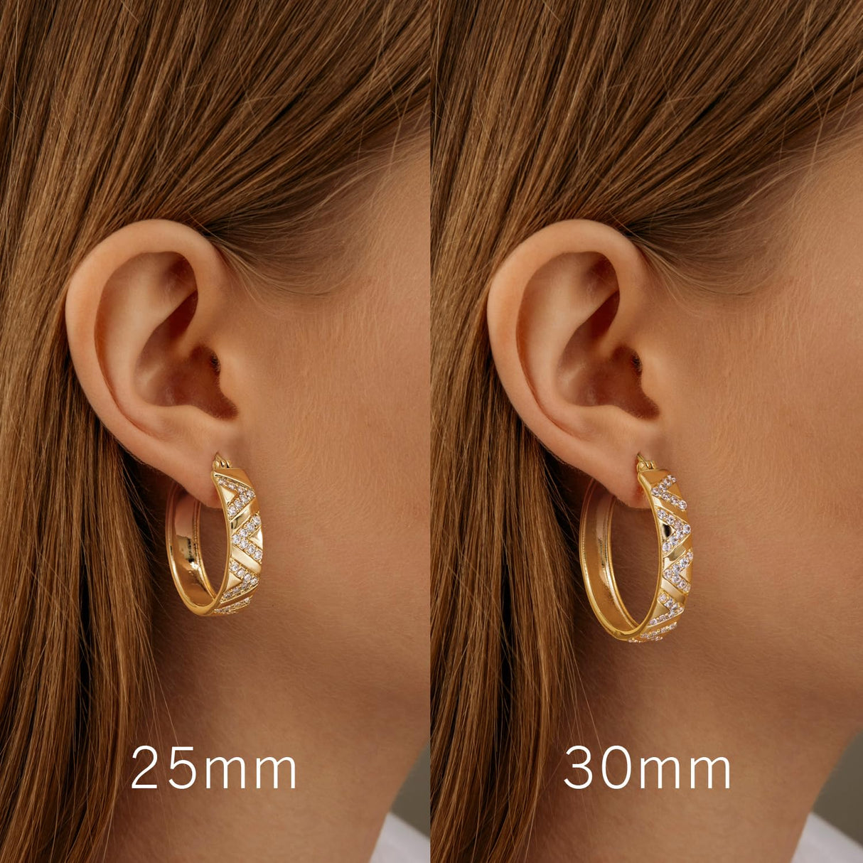 SANDRA REDD 14K Gold Hoop Earrings for Women 14K Gold Earrings for Women