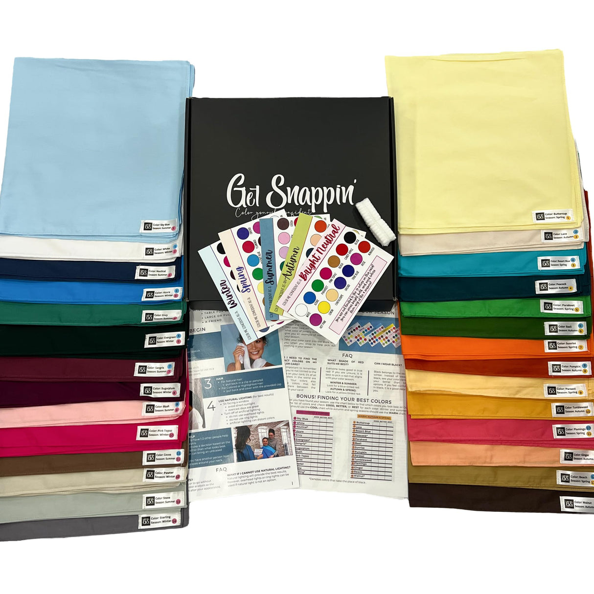 GET SNAPPIN Color Analysis Draping Kit, At Home Color Season Kit (Essential)