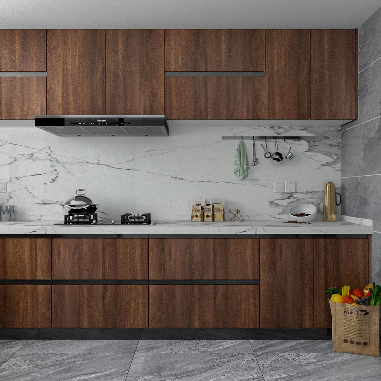 Holomey Walnut Wood Grain Contact Paper Peel and Stick Wood Wallpaper Removable Self-Adhesive Wooden Vinyl Wrap Waterproof Thicken No Bubbles Design for Kitchen Cabinet Countertop Covering 16x354 inch