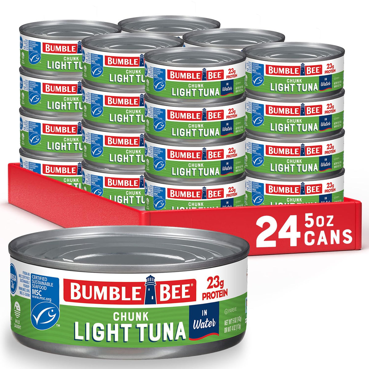 Bumble Bee Chunk Light Tuna in Water, 5 oz (Pack of 24)