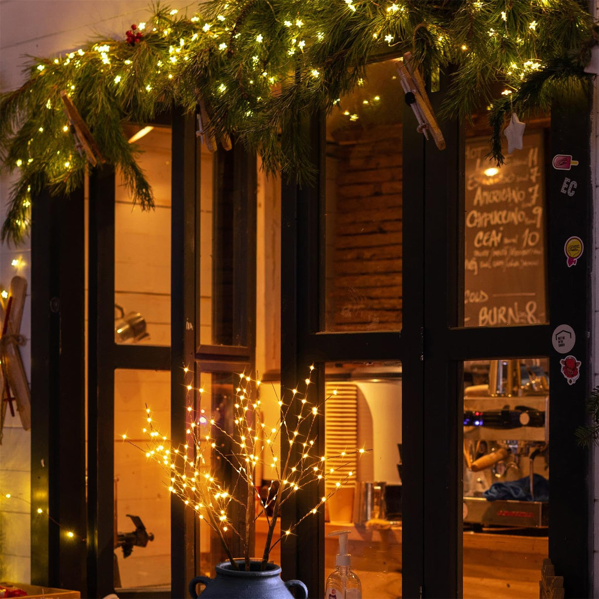 2 Pack Lighted Prelit Twig Tree Branches Lights with Timer, Battery Operated, Christmas Holiday Decorative Sticks Vase Filler for Home Decoration (31inch)