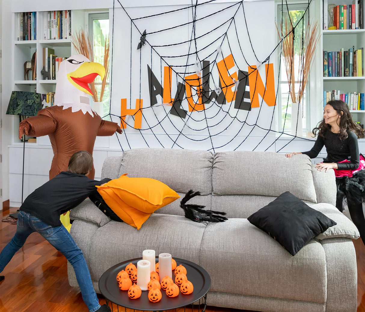 M MH ZONE Halloween Inflatable Costume for Kids Eagle Costume Blow-Up Party with Battery-Powered Fan, Full-Body Funny Cosplay Suit for Halloween, Christmas, Carnival