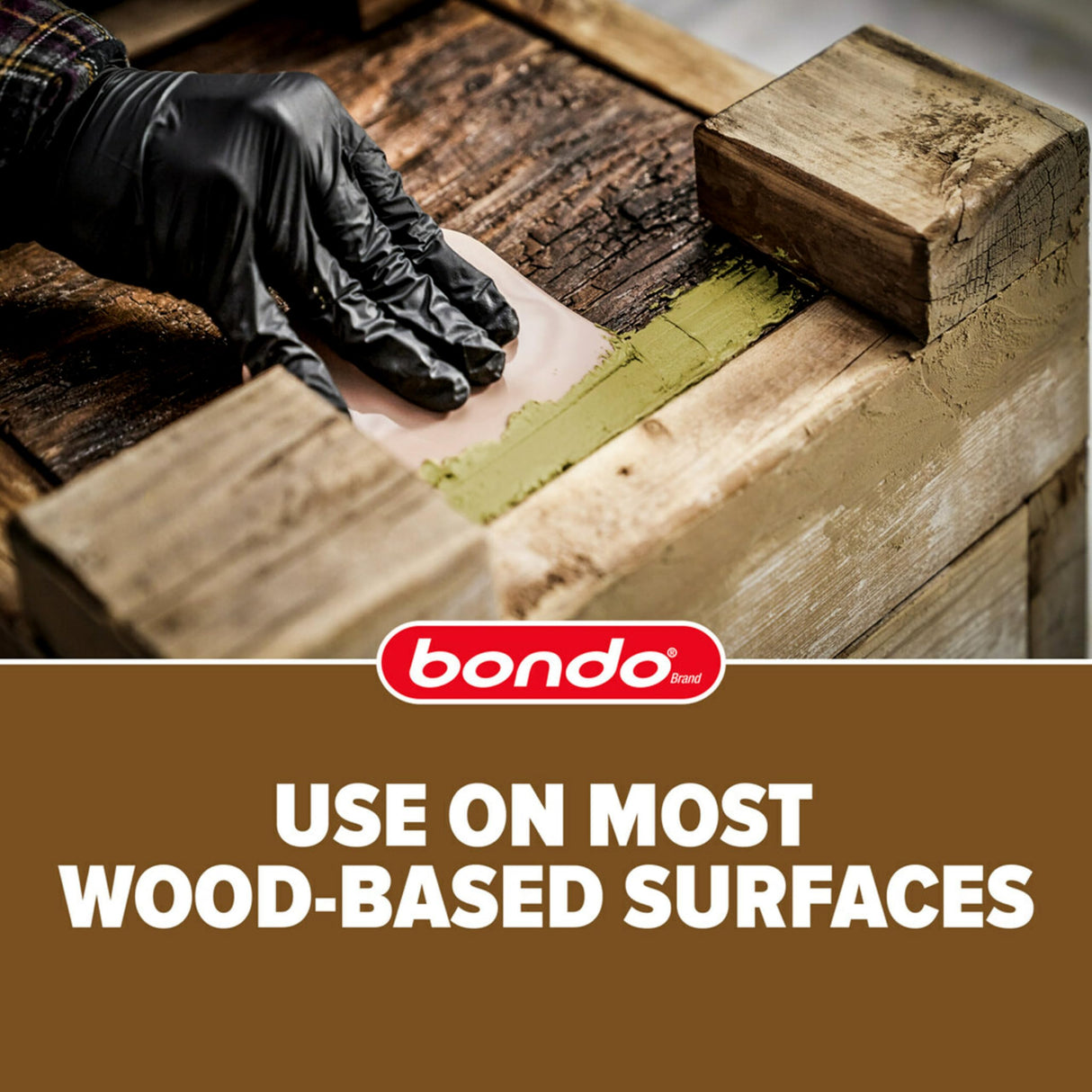 3M Bondo Wood Filler 30 oz (850.49 g) with Bondo Cream Hardner 0.5 oz (14g), Repairs Chips and Cracks in Wood, Sandable, Paintable, and Stainable (WF-QT-ES)