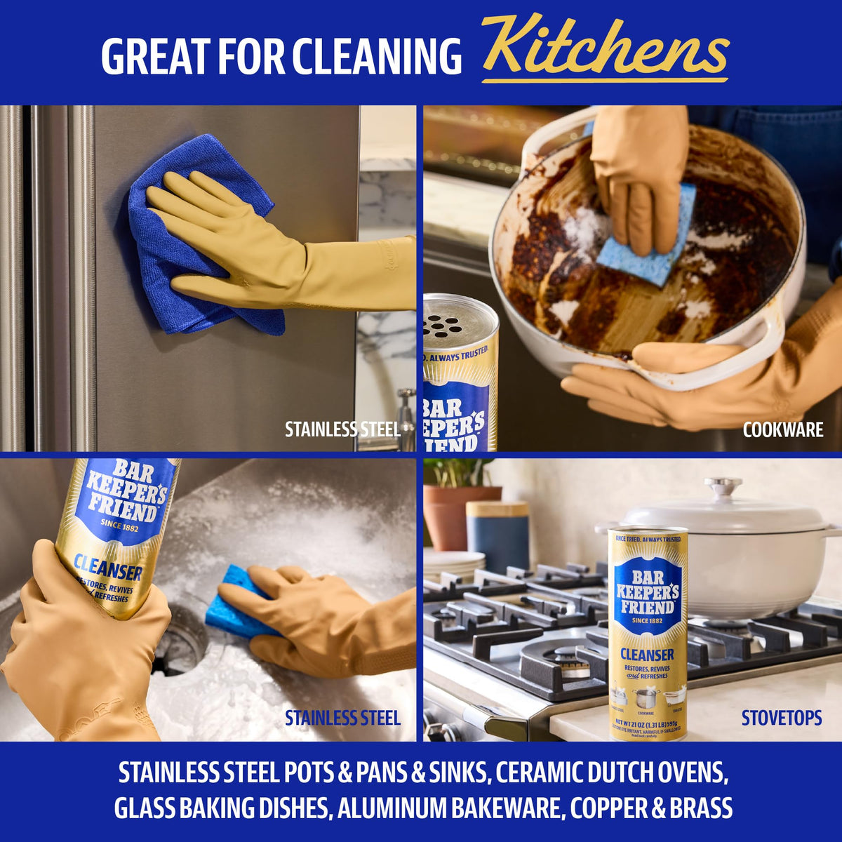 Bar Keepers Friend Powder Multipurpose Cleaner & Polisher, 12 Oz, 2 Pack